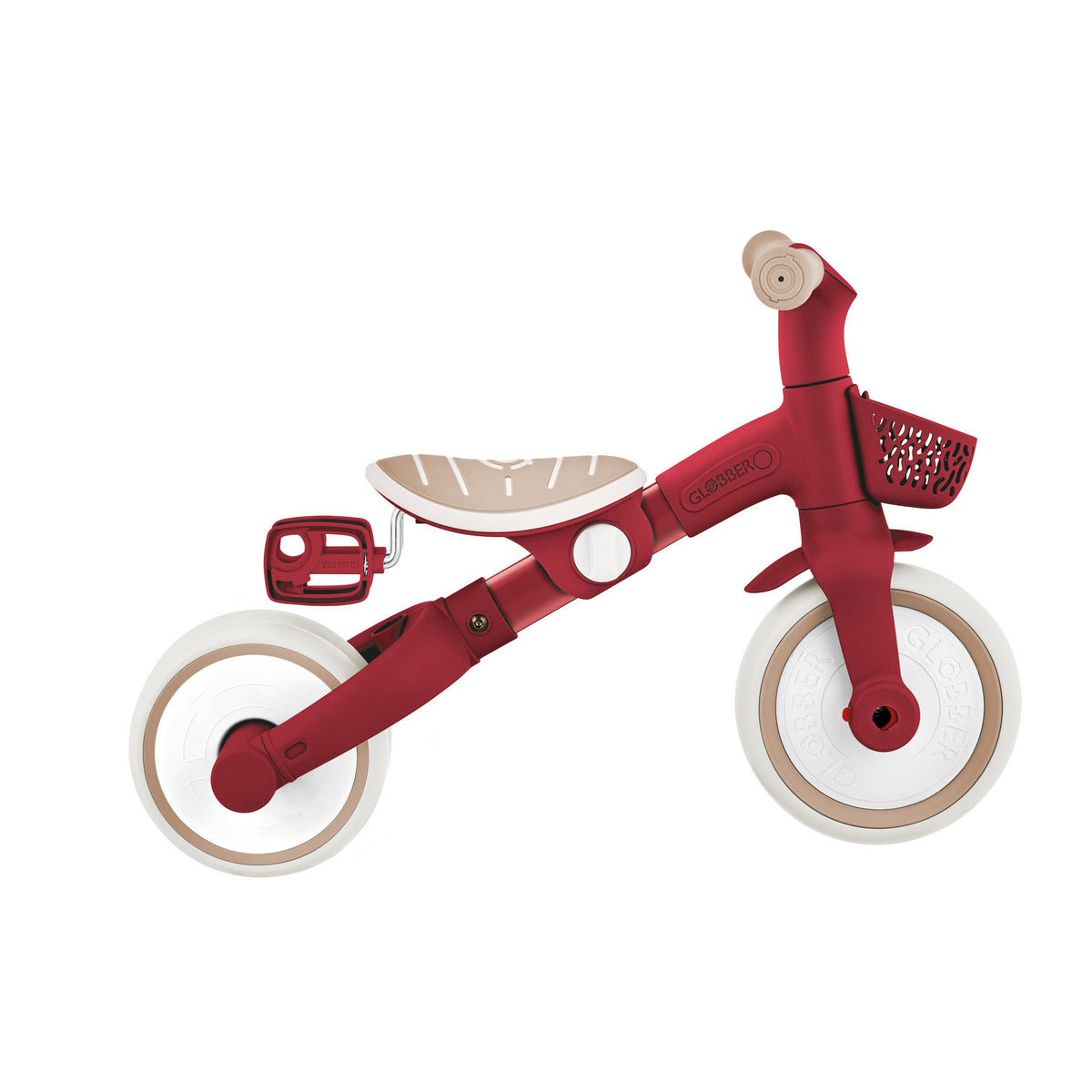 Globber Learning Trike 3 in 1 Plus Ecologic - Vintage Red