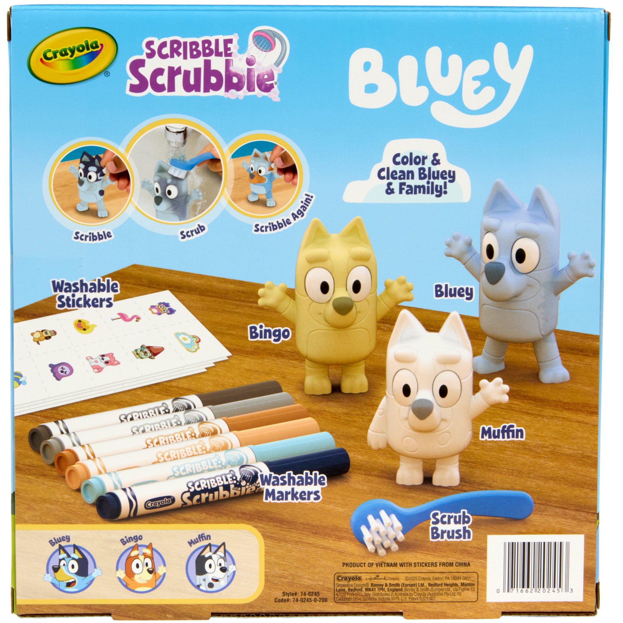 Crayola Scribble Scrubbie Bluey 3 Piece Playset