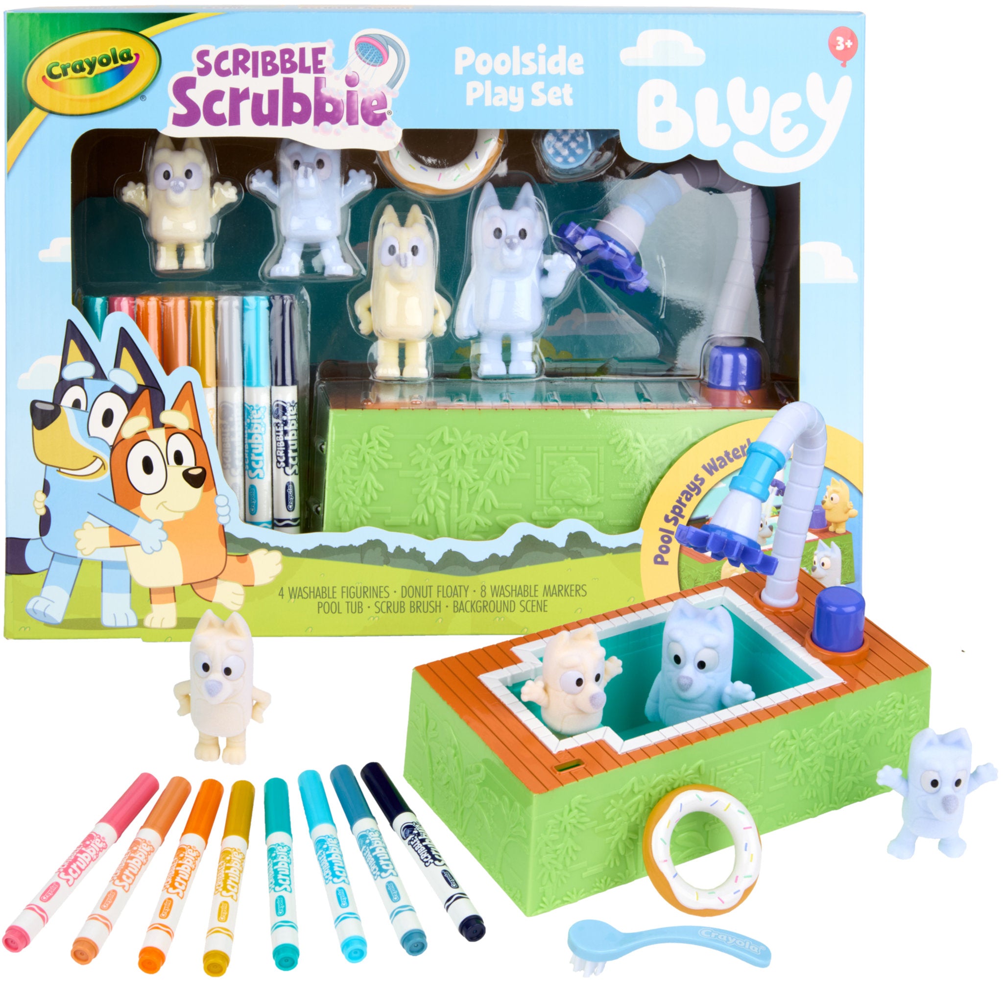 Crayola Scribble Scrubbie Bluey Poolside Playset