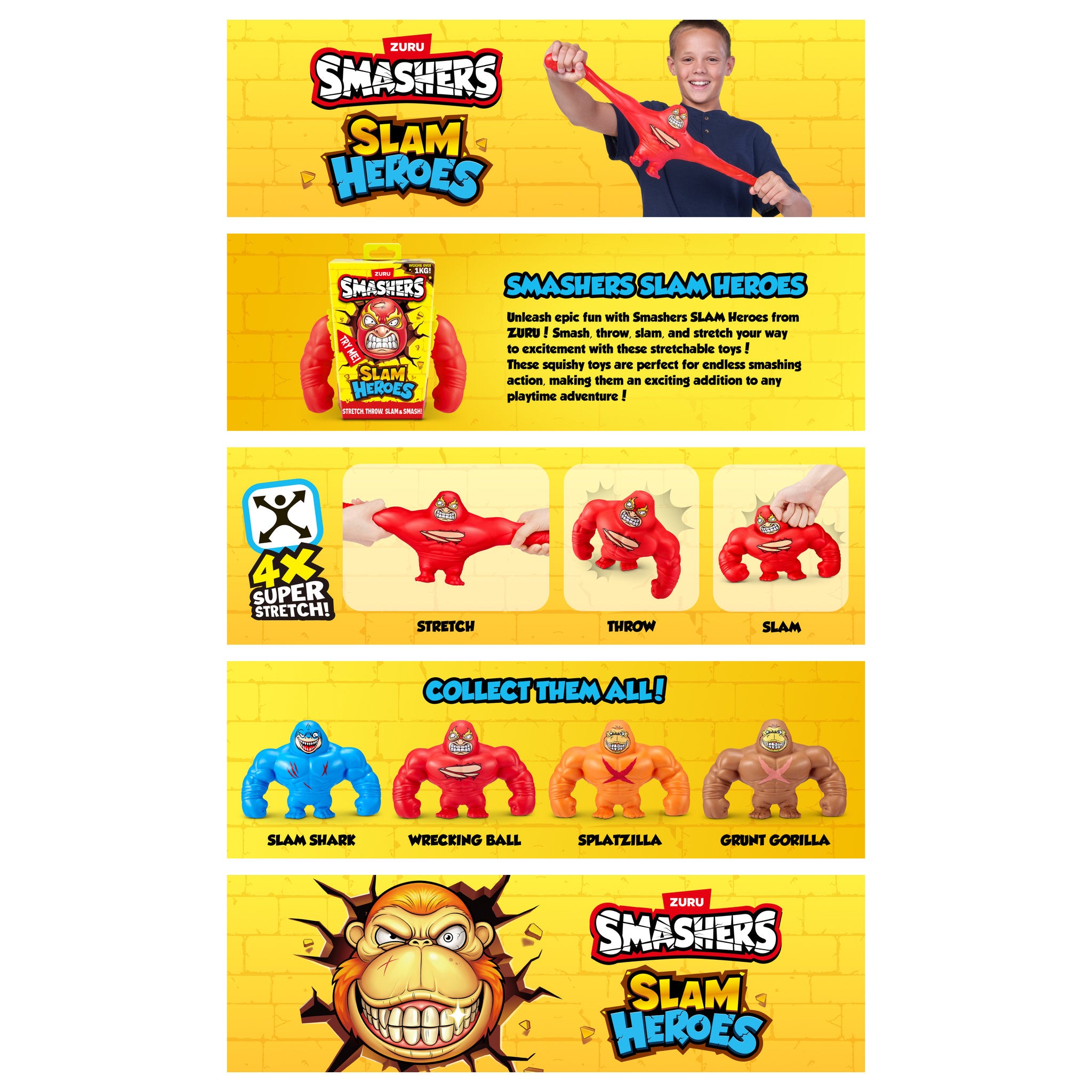 ZURU Smashers Slam Heroes Shark & Wrestler Series 1 Assorted Styles