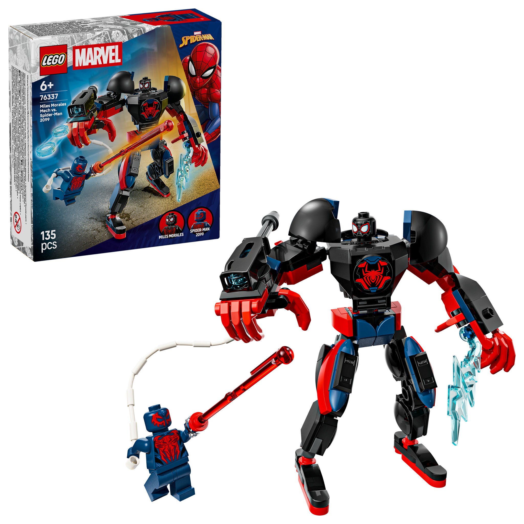 LEGO 76337 Marvel Super Heroes Miles Morales Mech vs. Spider-Man 2099 - Toyworld Australia