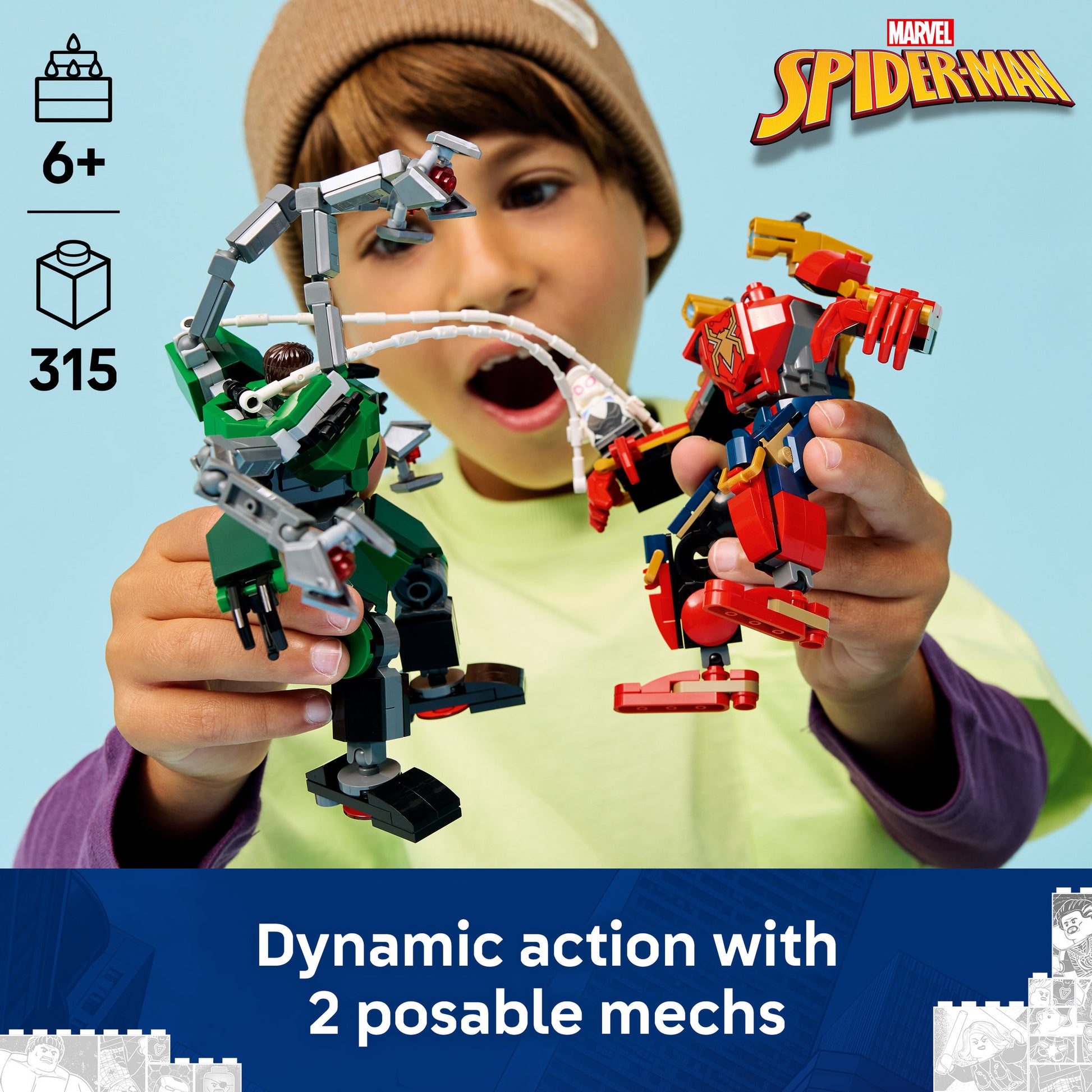 LEGO 76338 Marvel Super Heroes Mech Battle: Spider-Man vs. Doc Ock - Toyworld Australia