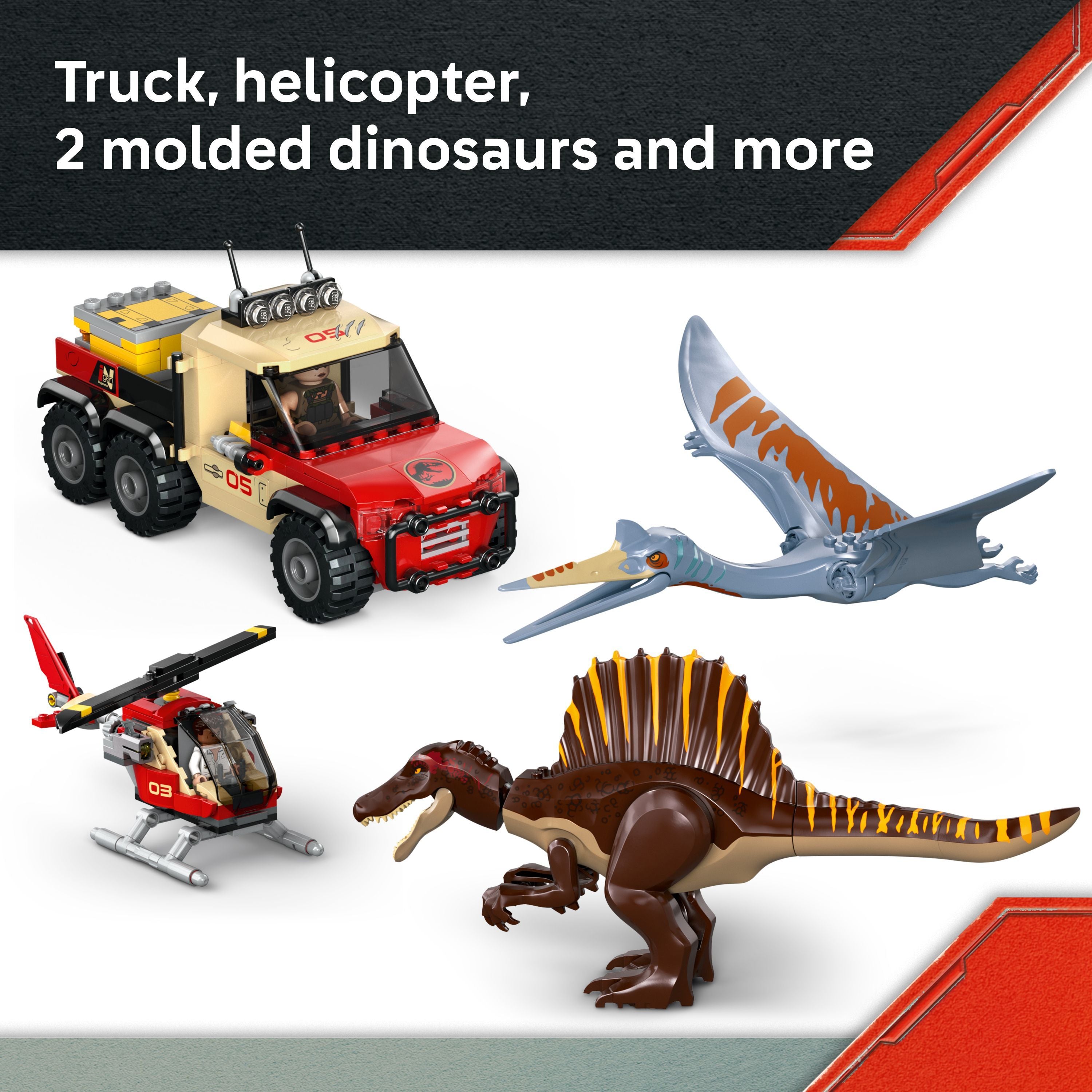 LEGO 76976 Jurassic World Spinosaurus & Quetzalcoatlus Air Mission