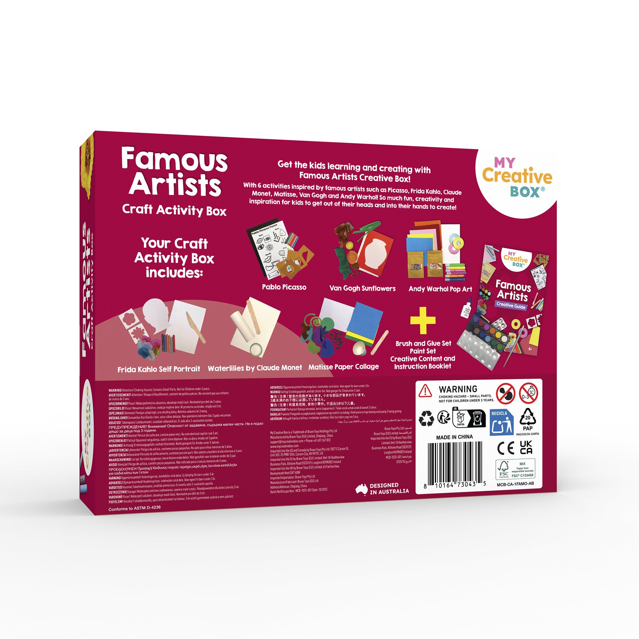 My Creative Box Famous Artists Craft Activity Box
