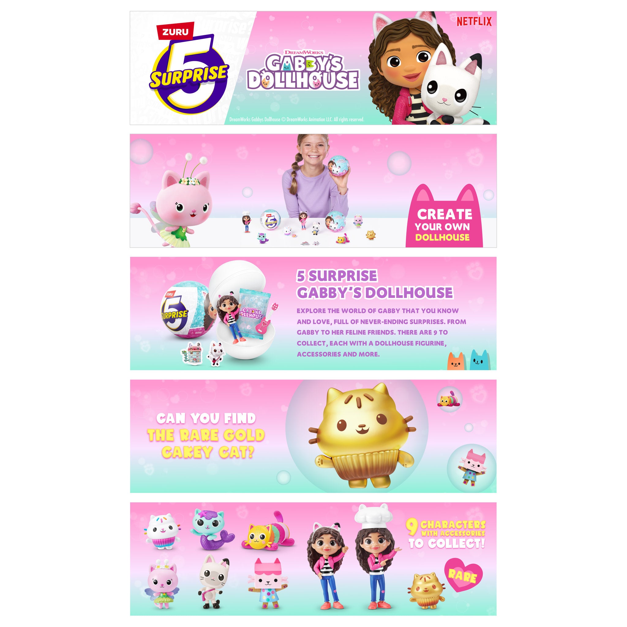 ZURU 5 Surprise Gabby's Dollhouse Series 1