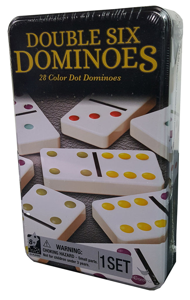 CARDINAL DOUBLE 6 DOMINOES IN TIN