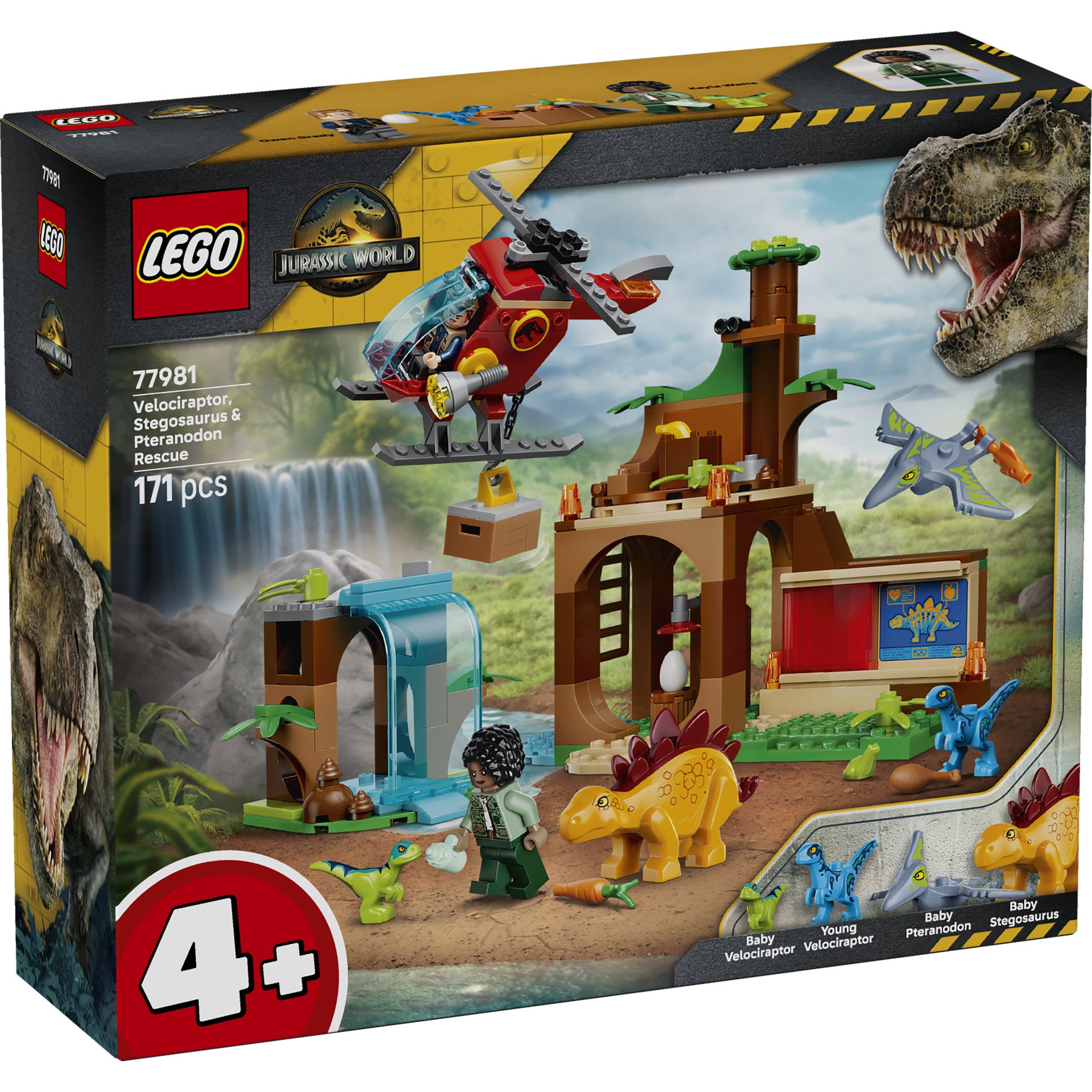 LEGO 77981 Jurassic World Velociraptor, Stegosaurus & Pteranodon Rescue