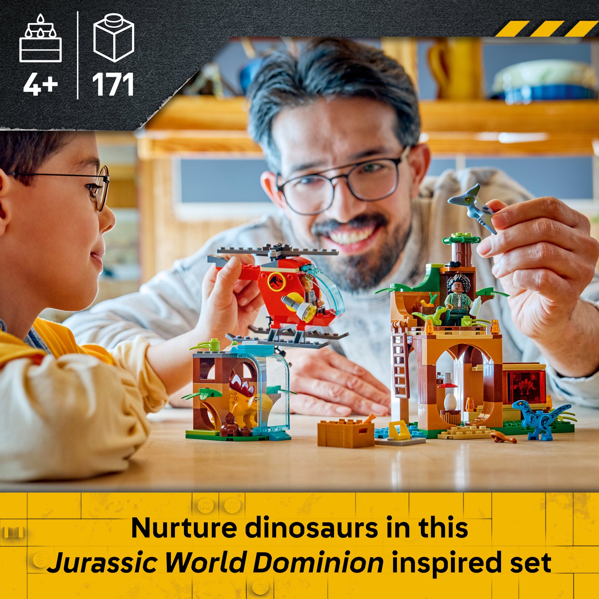LEGO 77981 Jurassic World Velociraptor, Stegosaurus & Pteranodon Rescue