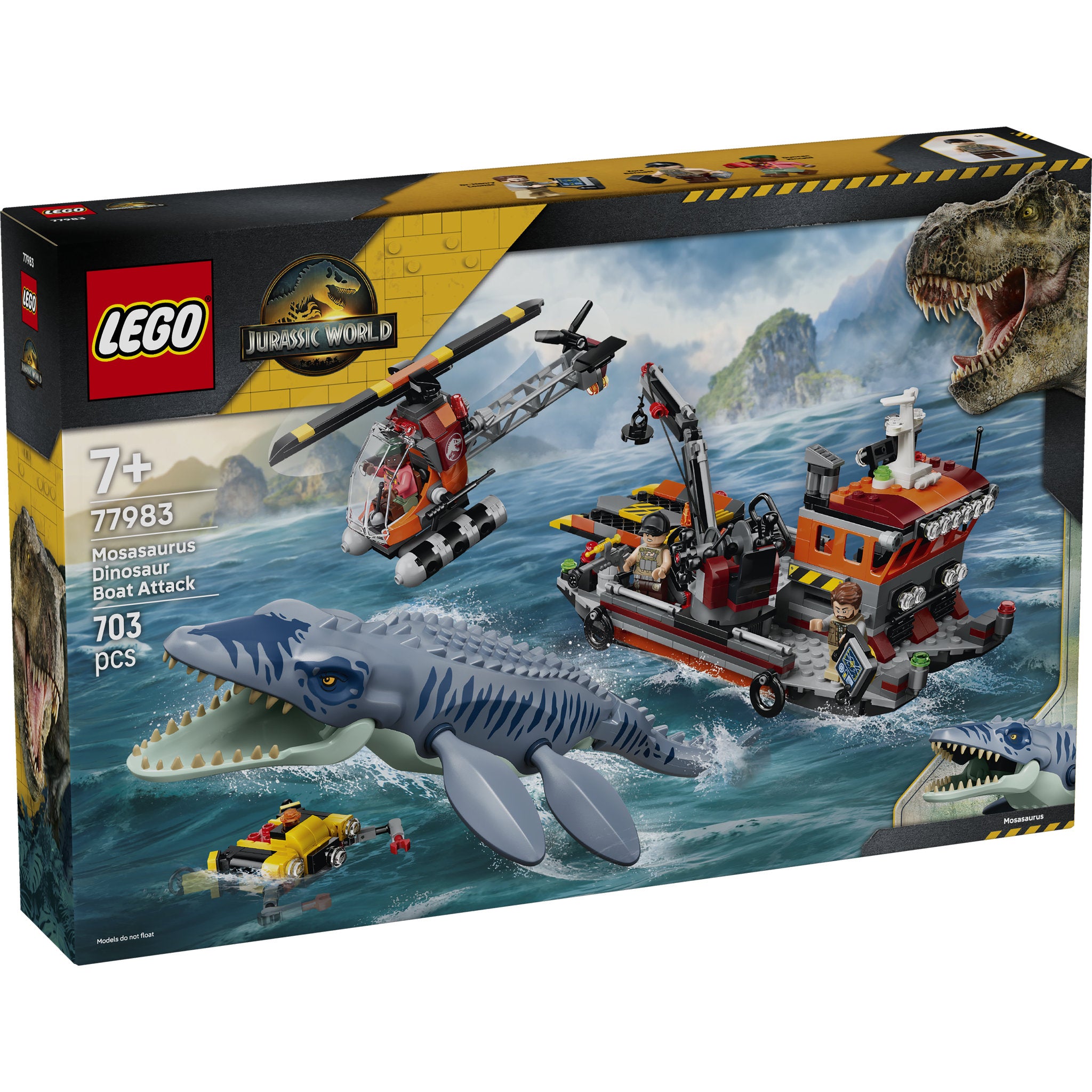 LEGO 77983 Jurassic World Mosasaurus Dinosaur Boat Attack