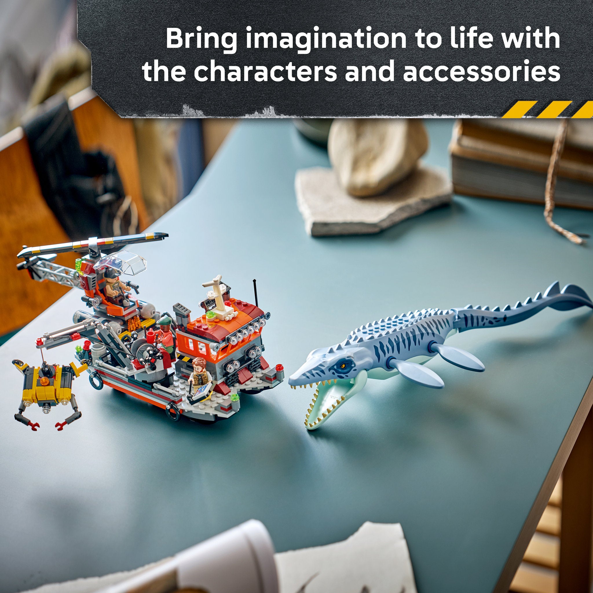 LEGO 77983 Jurassic World Mosasaurus Dinosaur Boat Attack