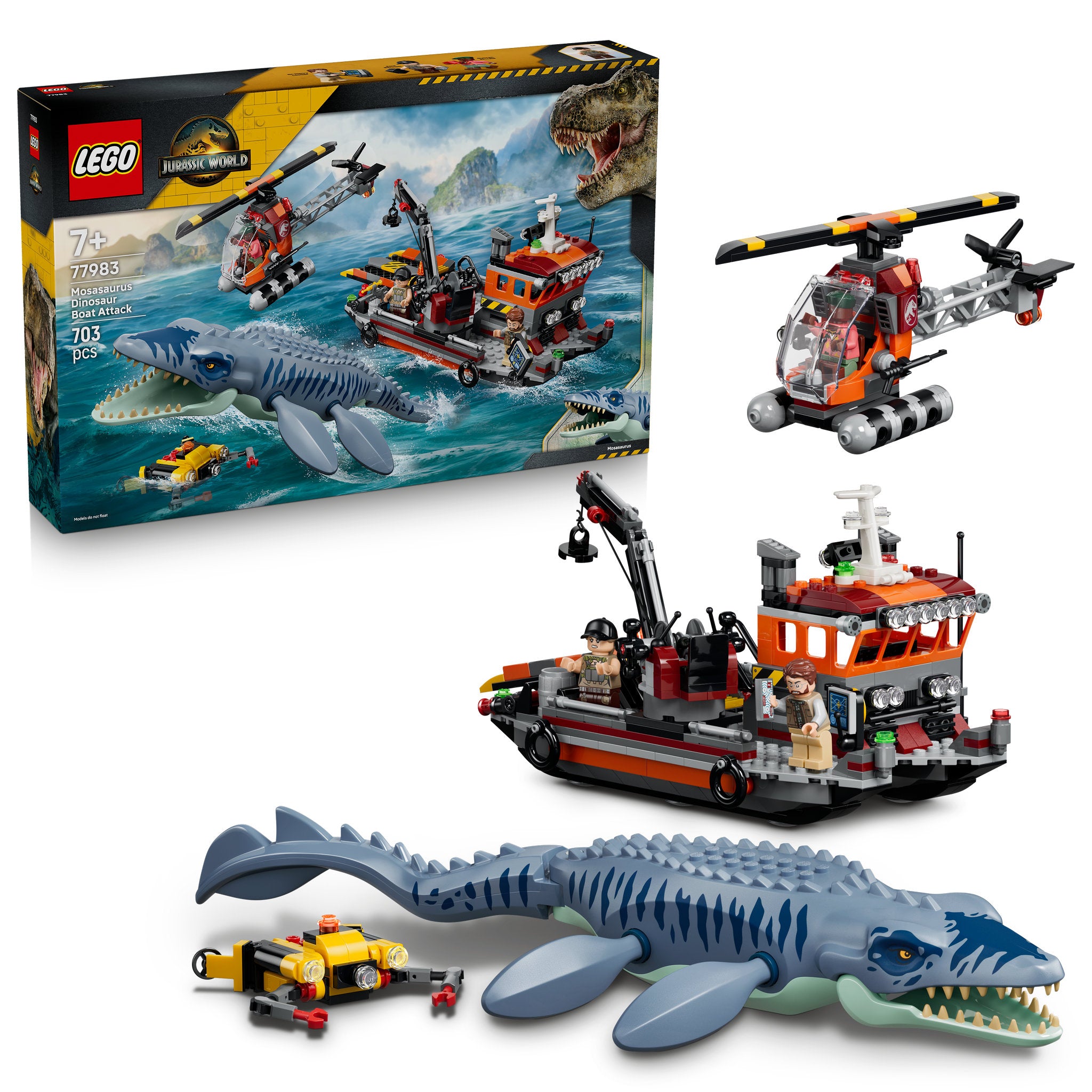 LEGO 77983 Jurassic World Mosasaurus Dinosaur Boat Attack