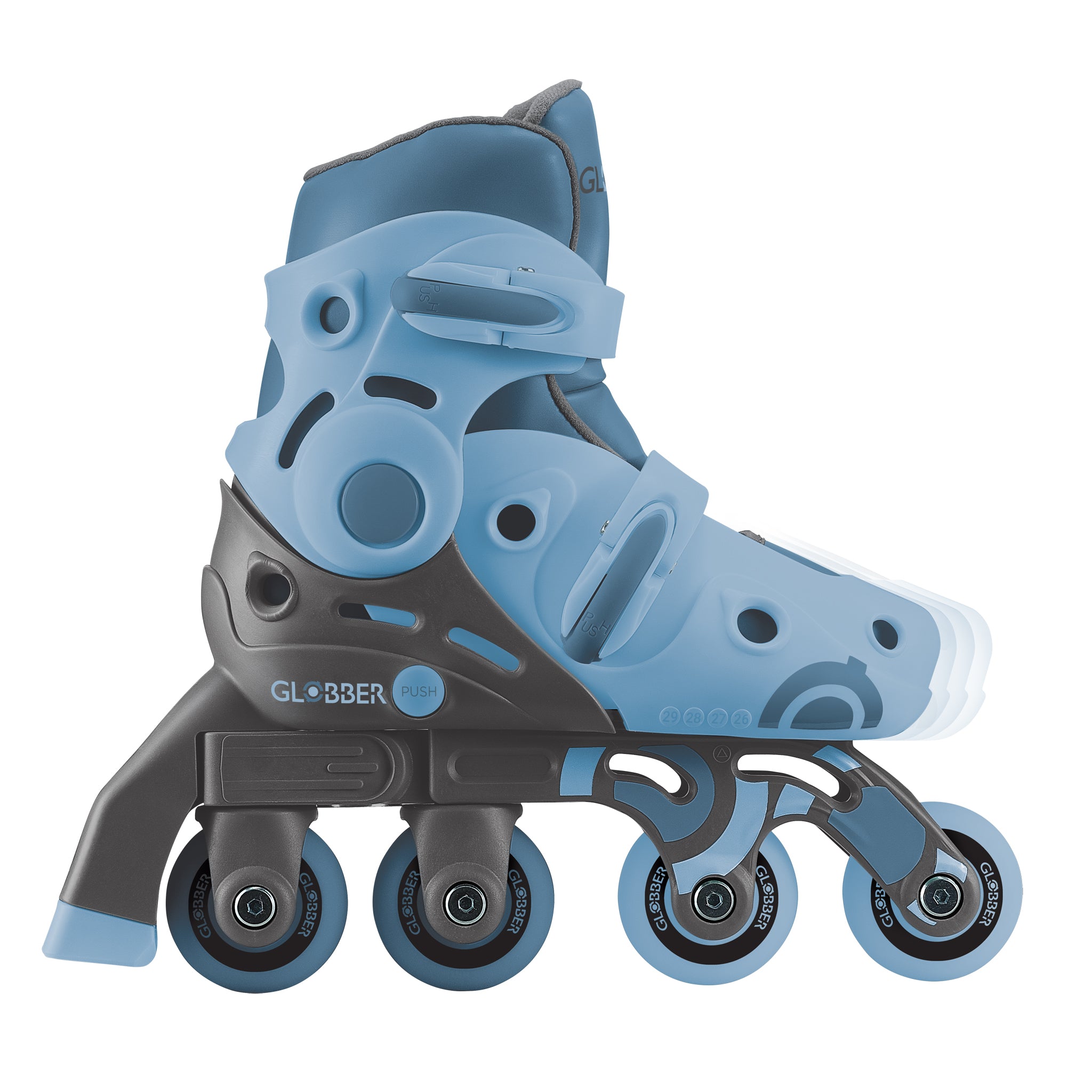 Globber Learning Inline Skates 2 In 1 Size S/M - Ash Blue