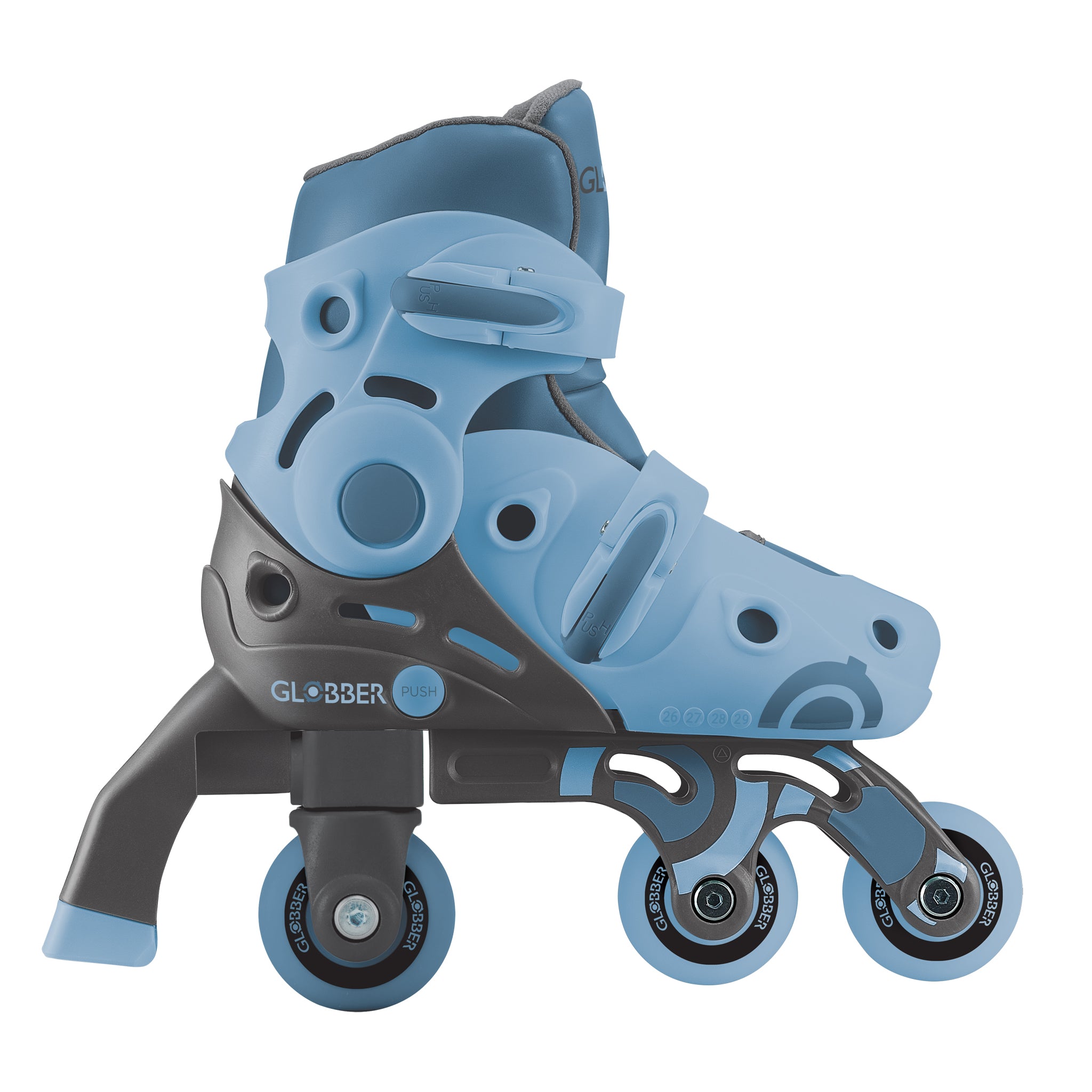 Globber Learning Inline Skates 2 In 1 Size M/L - Ash Blue