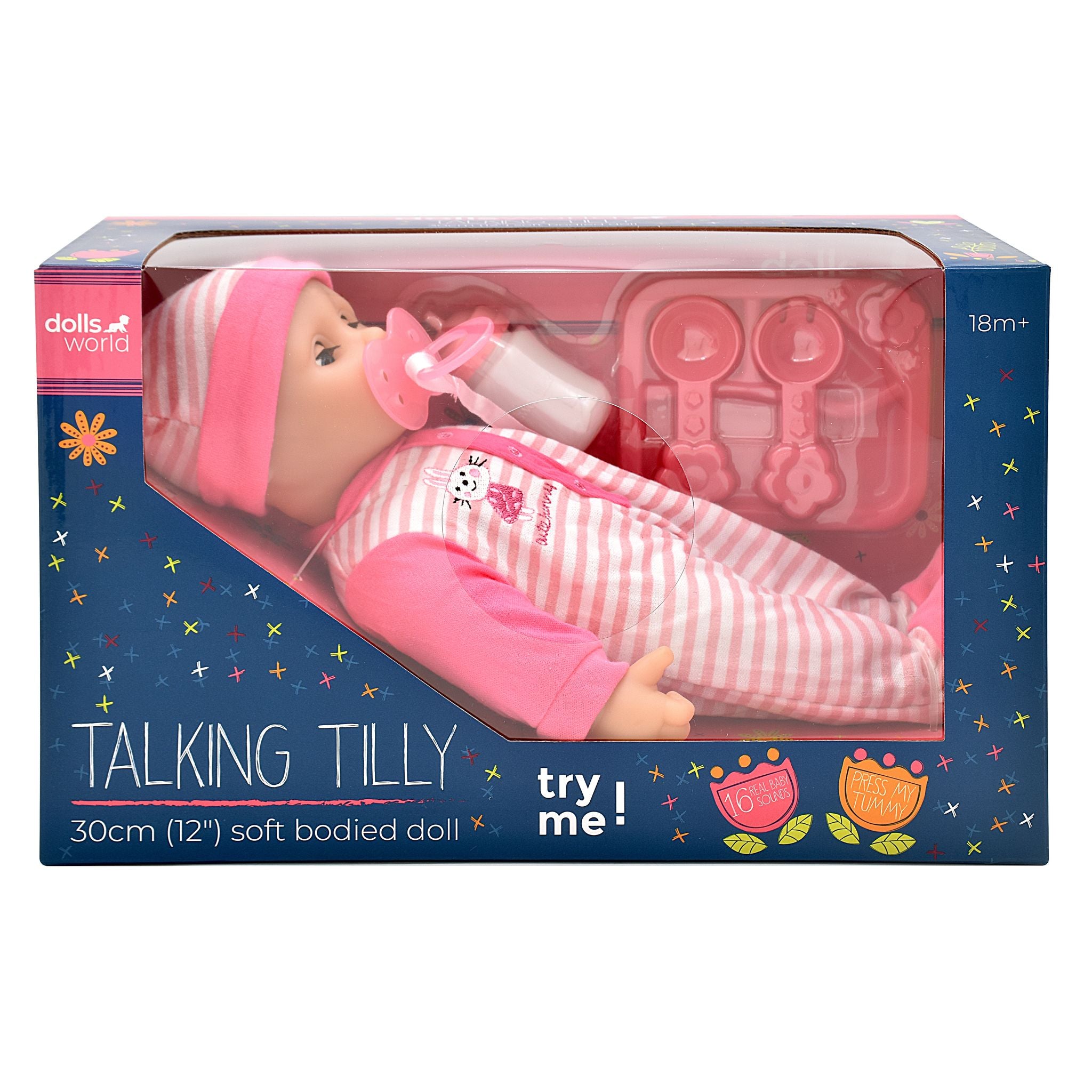 Dolls World Talking Tilly Baby Doll & Accessories