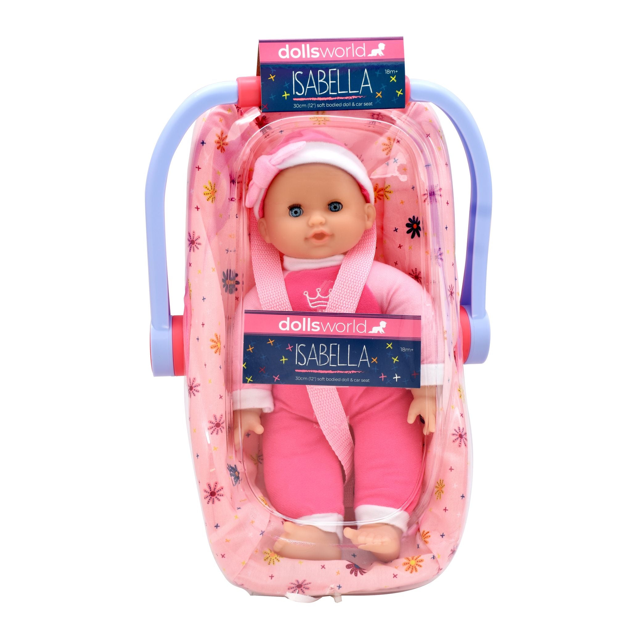 Dolls World Isabella Baby Doll & Car Seat