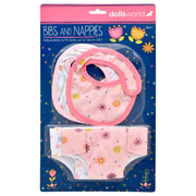 Dolls World Bibs & Nappies Set