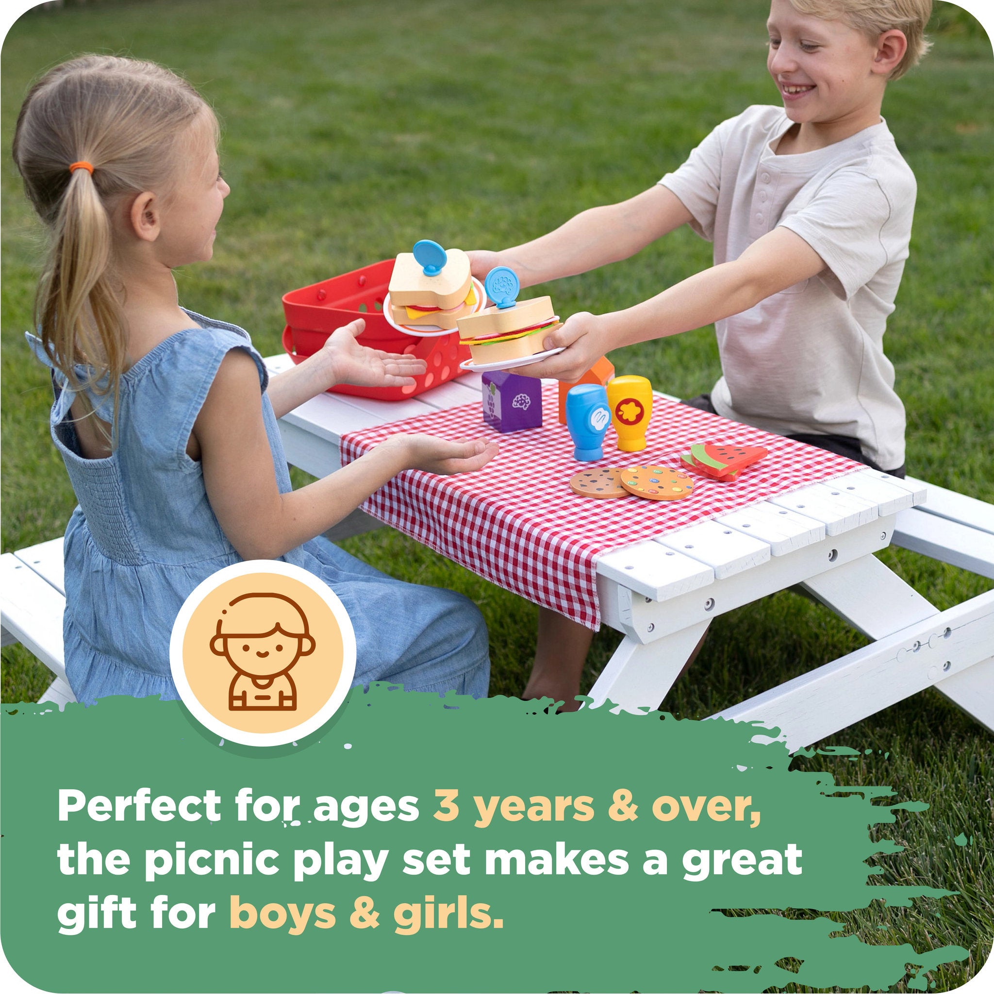 Fat Brain Toys Pretendables Picnic Basket Set