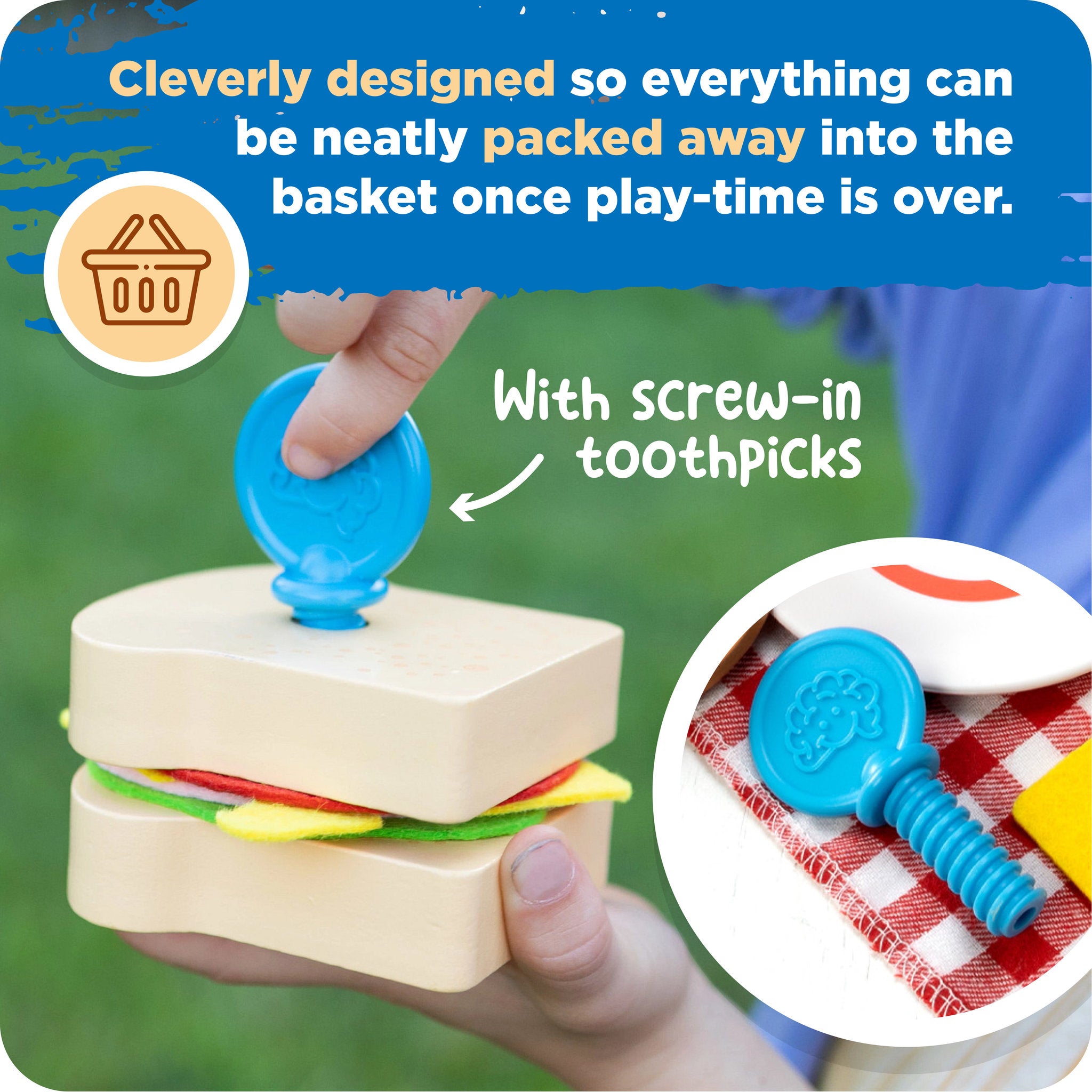 Fat Brain Toys Pretendables Picnic Basket Set