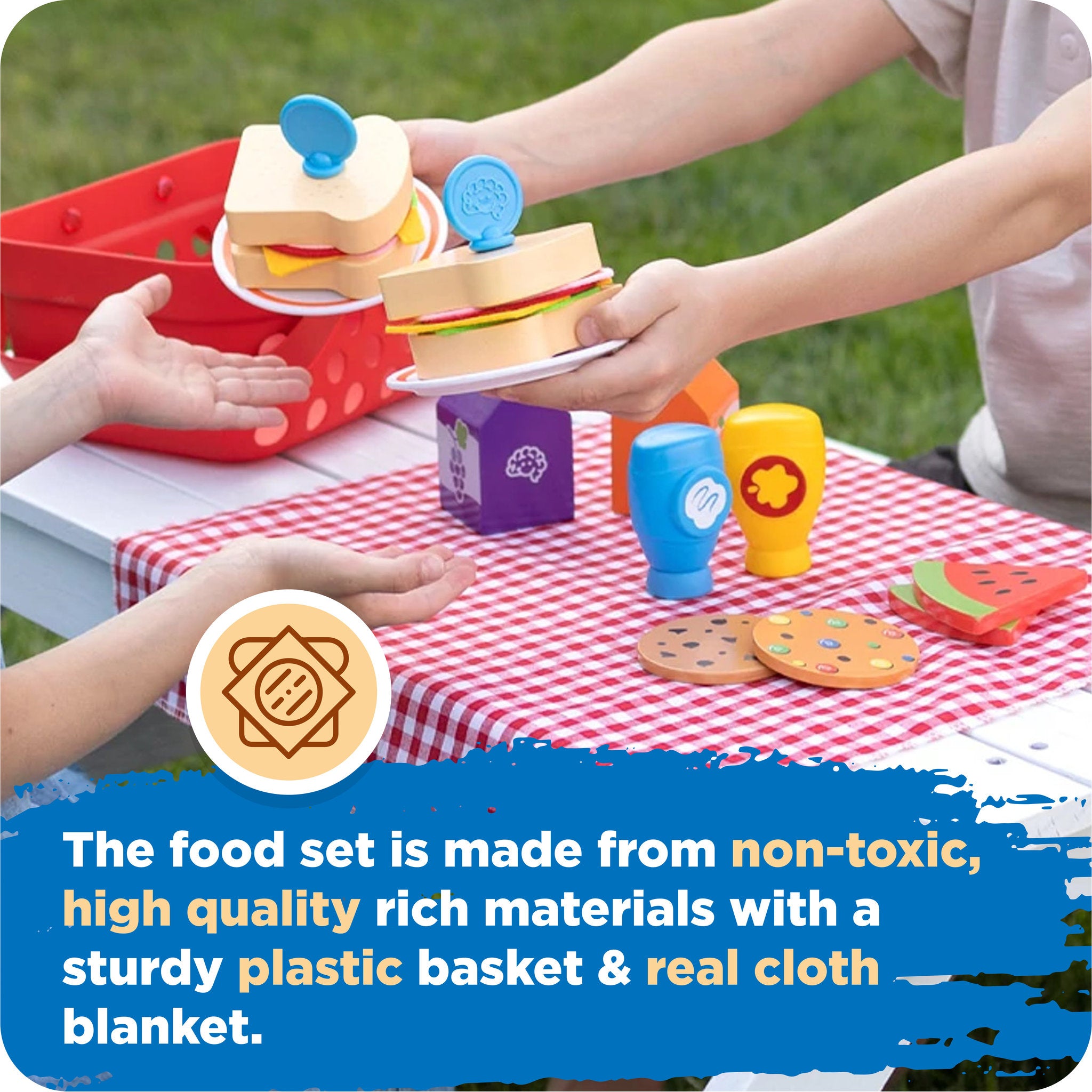 Fat Brain Toys Pretendables Picnic Basket Set