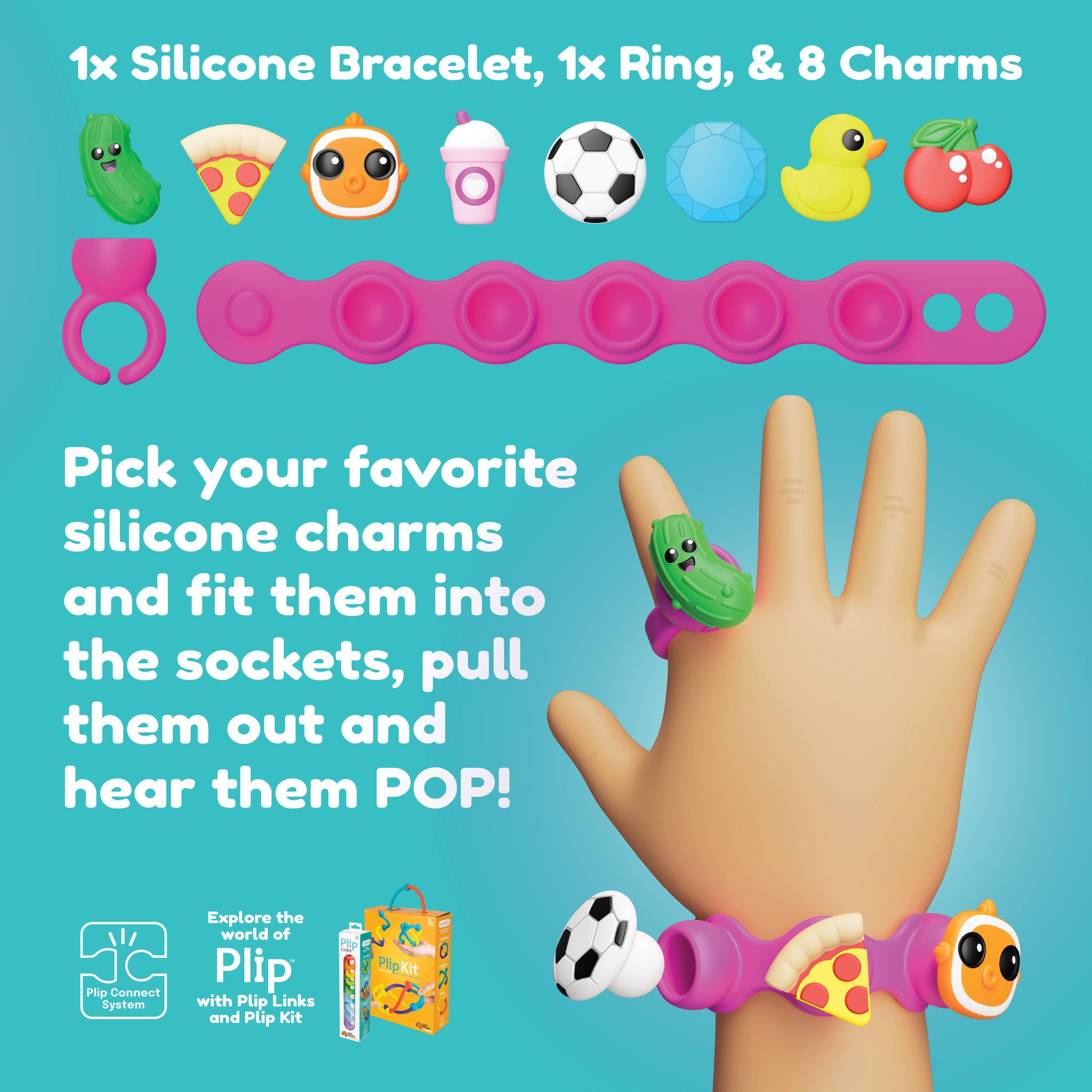 Fat Brain Toys Plip Charms - Pink