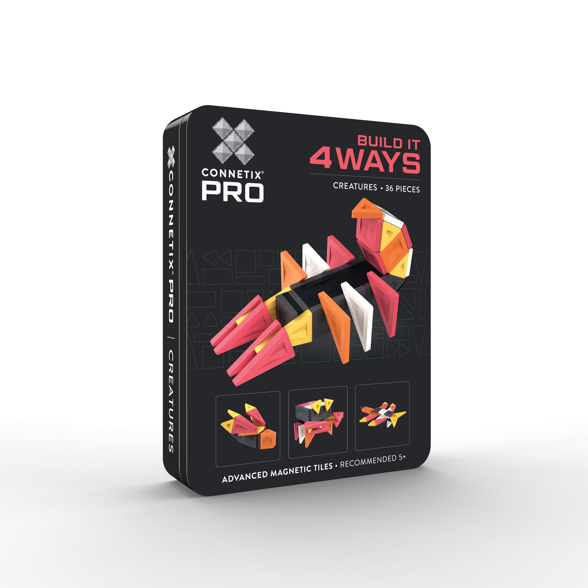 CONNETIX Pro Magnetic Tiles 36 Piece - Build it 4 Ways Creatures