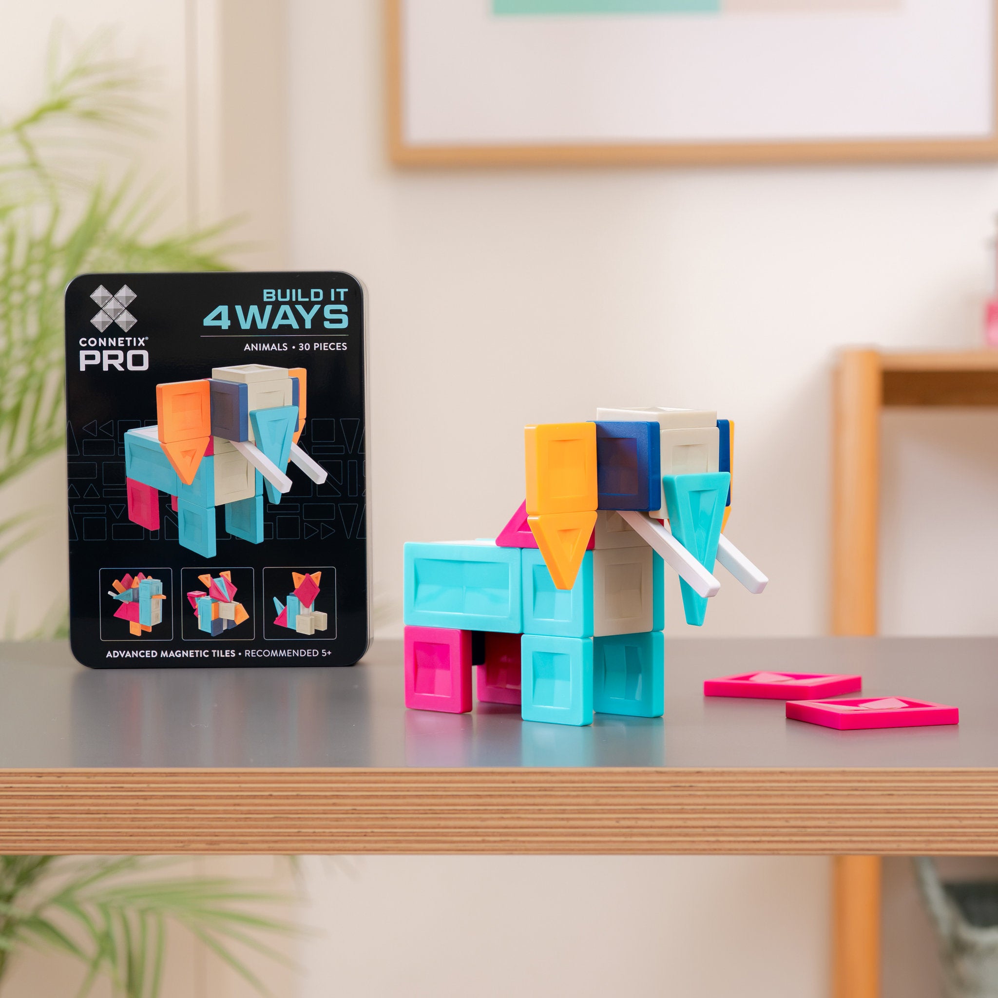 CONNETIX Pro Magnetic Tiles 30 Piece - Build it 4 Ways Animal