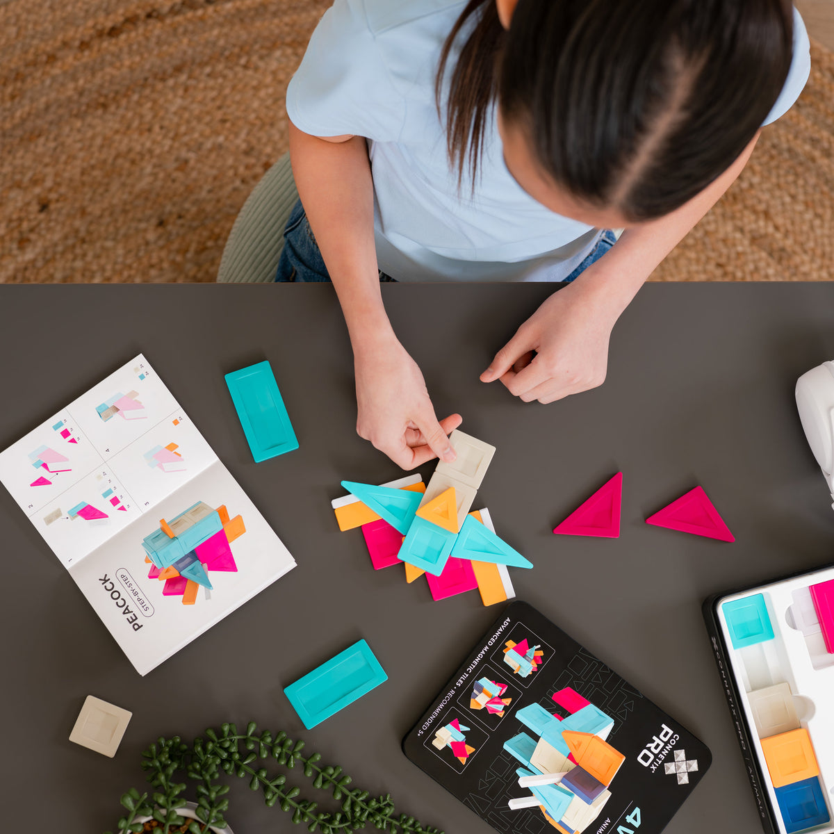 CONNETIX Pro Magnetic Tiles 30 Piece - Build it 4 Ways Animal