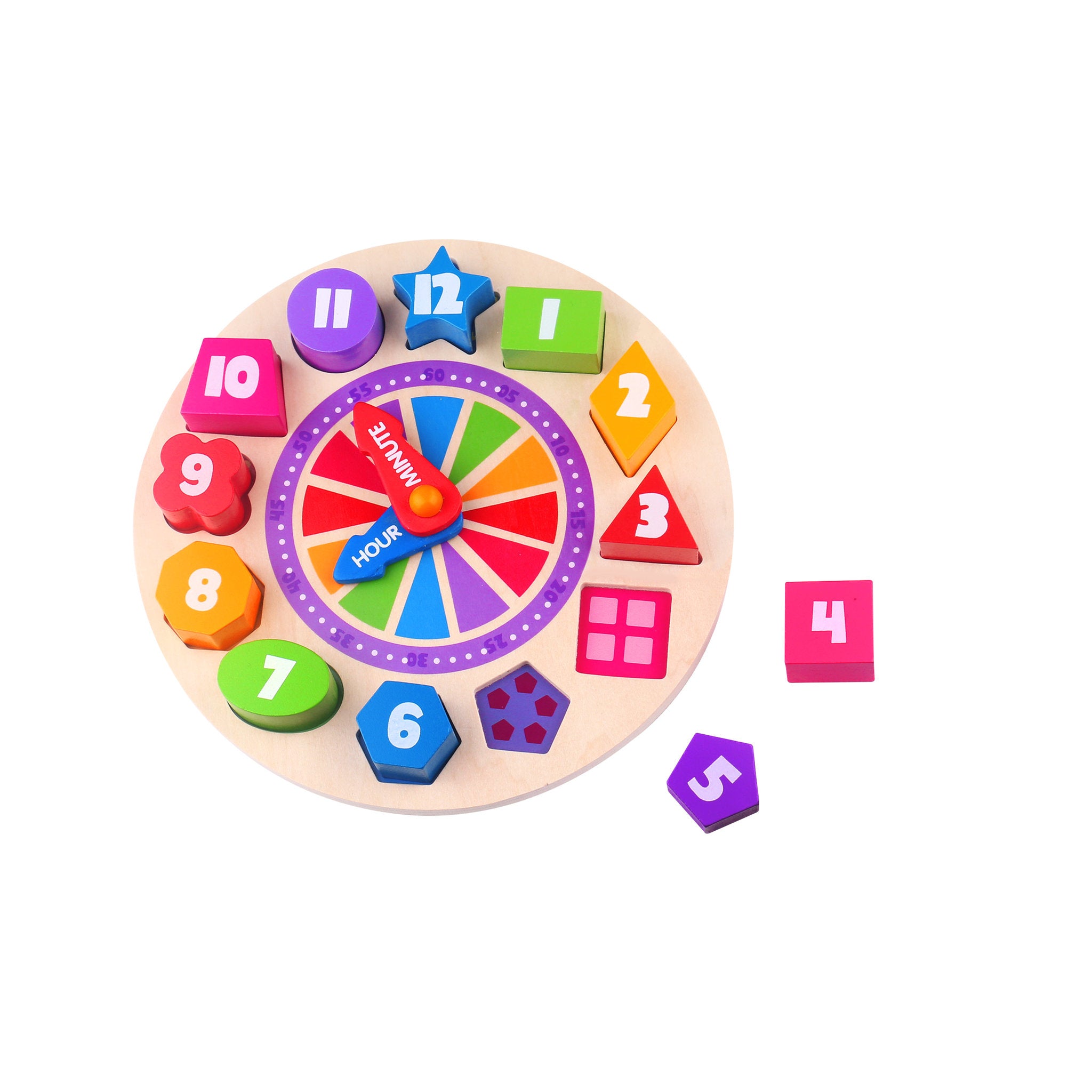 Fat Brain Toys What Time Is It? Glow-In-The-Dark Clock Puzzle