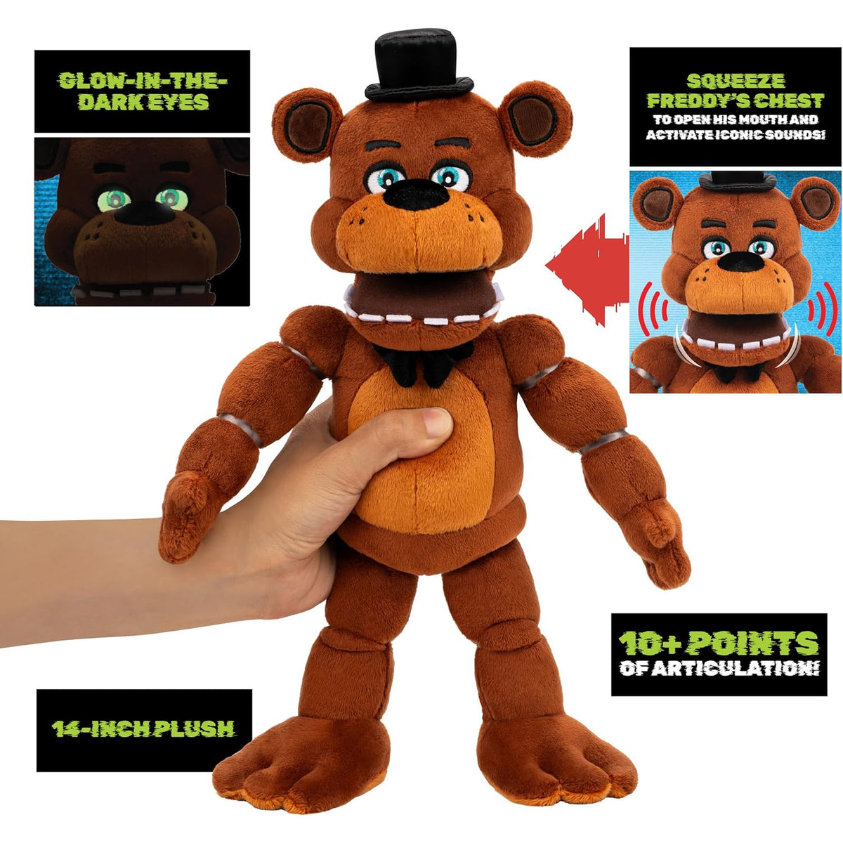Five Nights at Freddy's Poseable 14 Inch Plush with Sound - Freddy