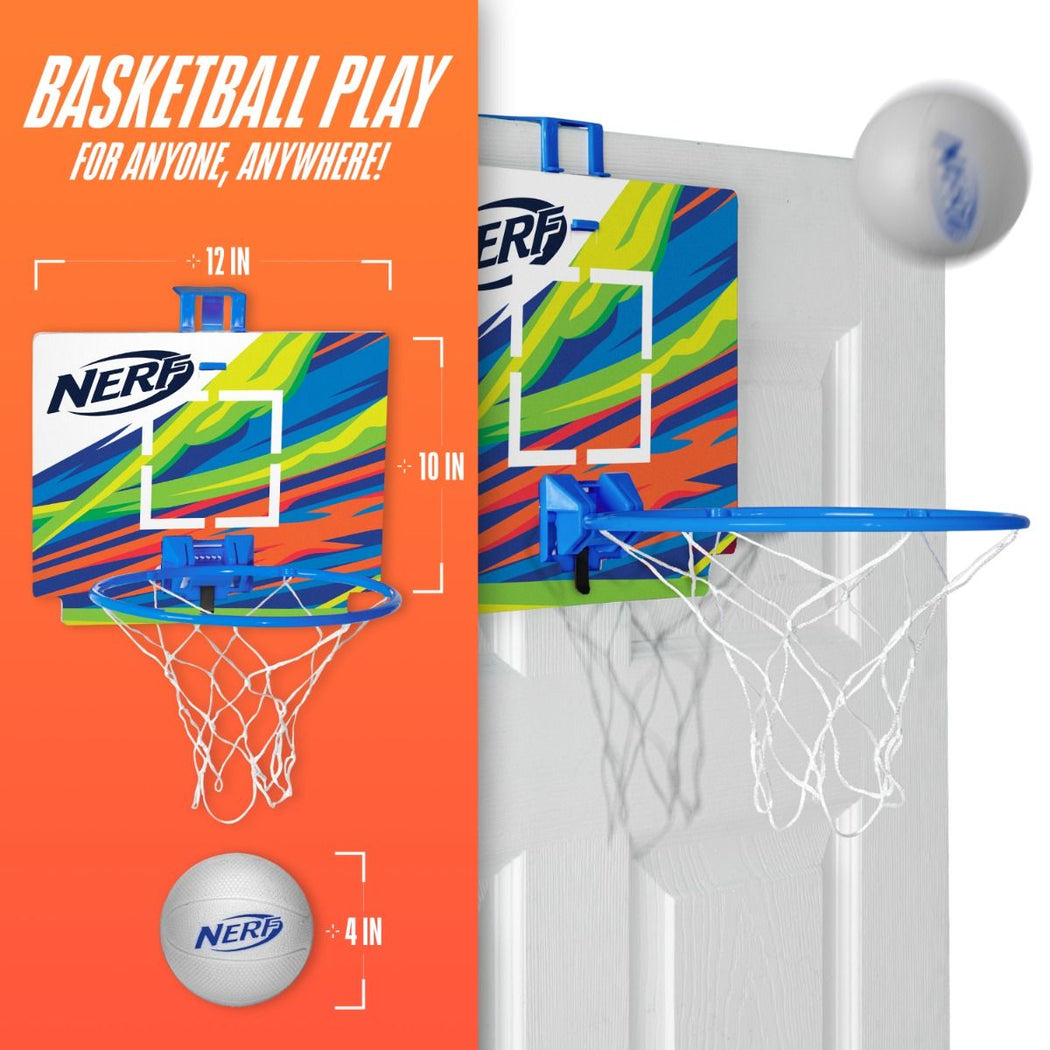 NERF Sports NERFoop Mini Over Door Basketball Hoop - Blue - 2