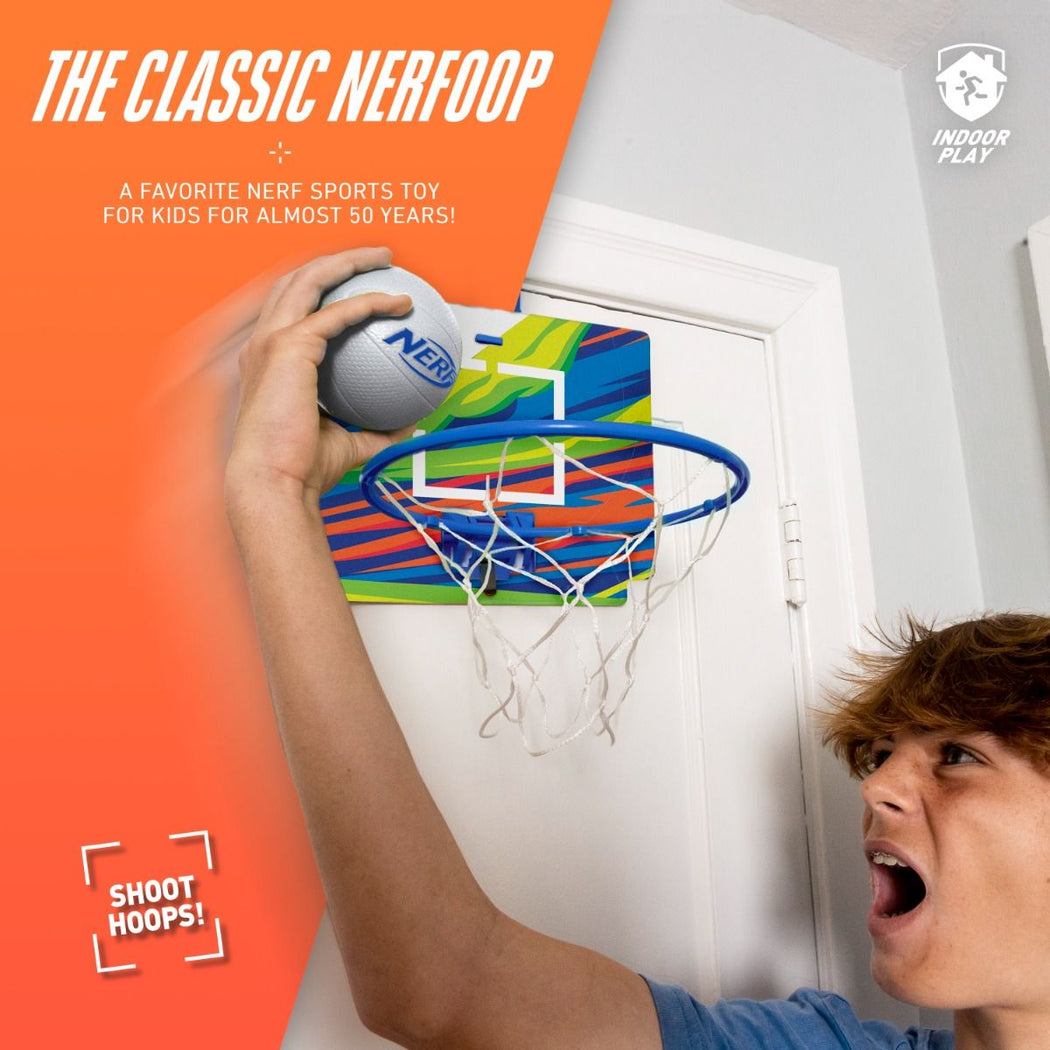 NERF Sports NERFoop Mini Over Door Basketball Hoop - Blue - 3