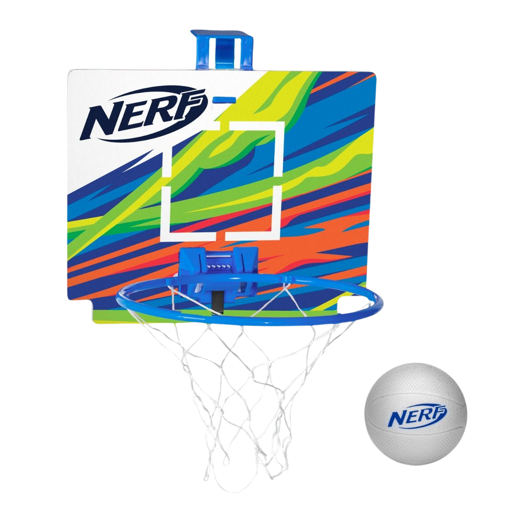 NERF Sports NERFoop Mini Over Door Basketball Hoop - Blue - 1