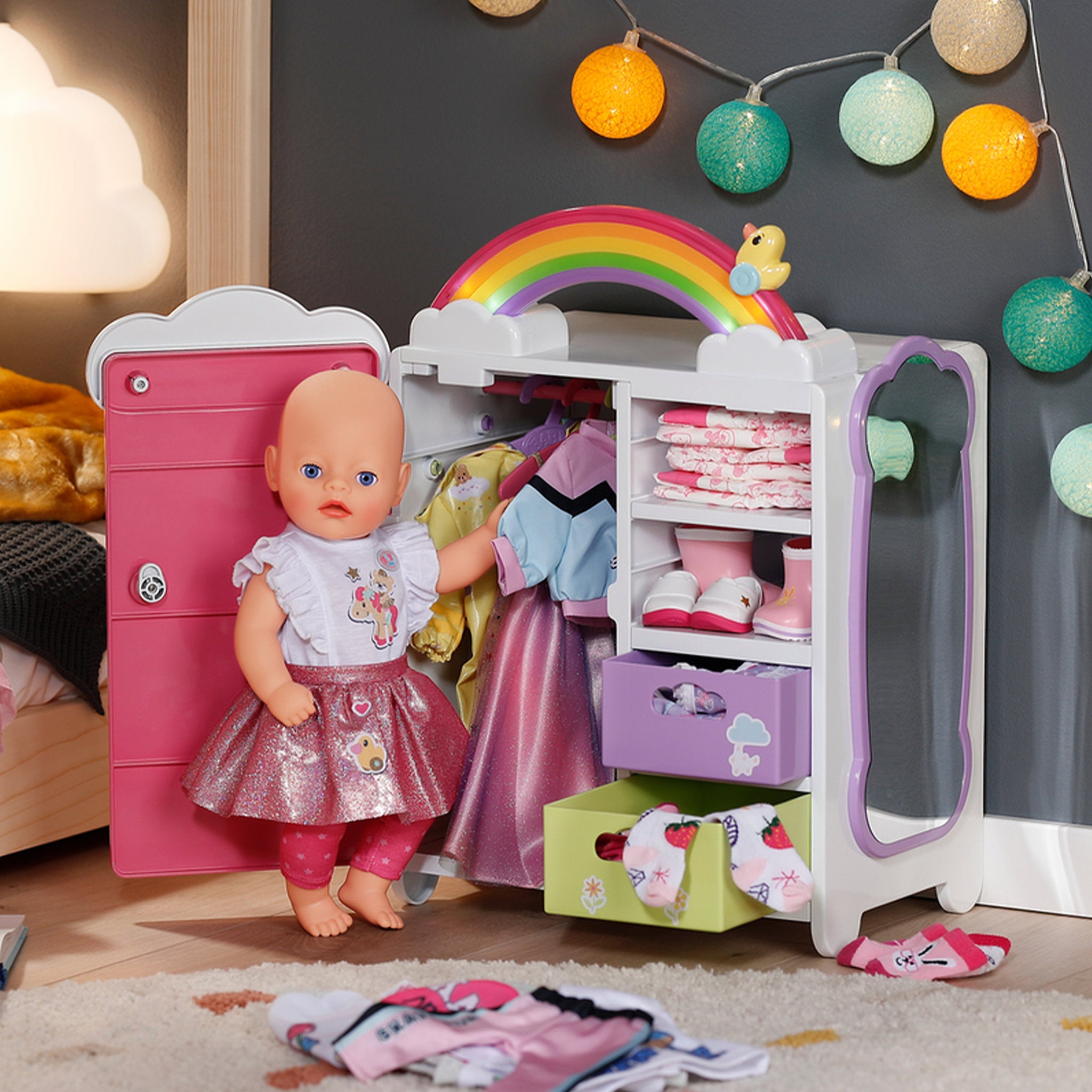 BABY Born 43cm Doll Rainbow Wardrobe Playset
