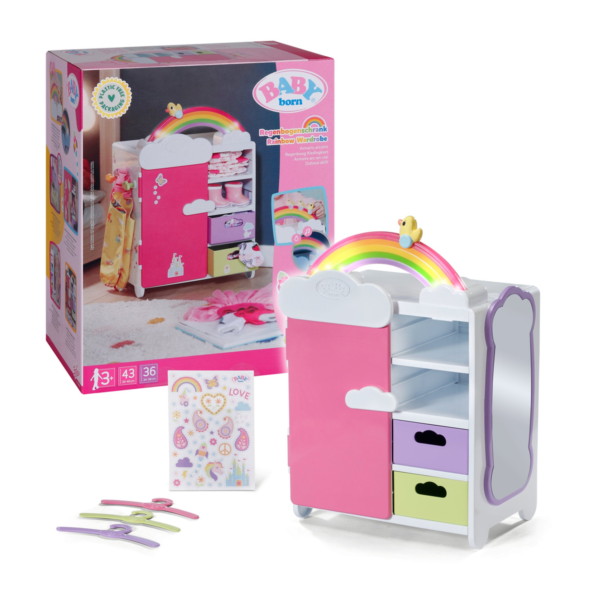 BABY Born 43cm Doll Rainbow Wardrobe Playset