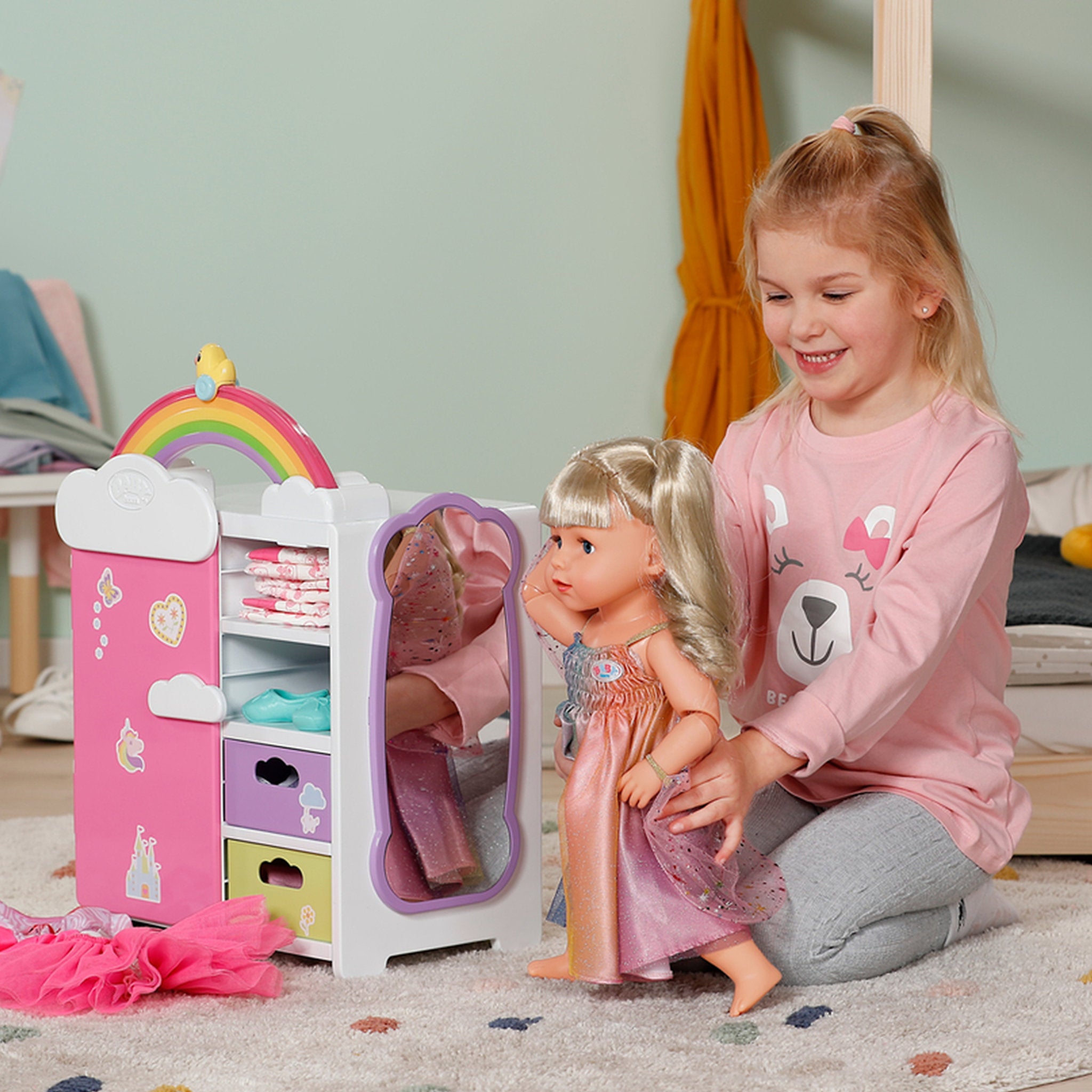 BABY Born 43cm Doll Rainbow Wardrobe Playset