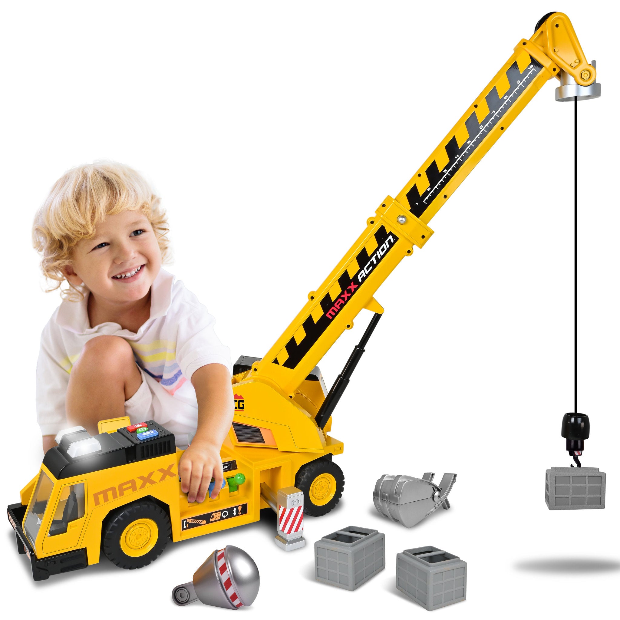 Maxx Action Lights & Sounds Mega Crane Truck