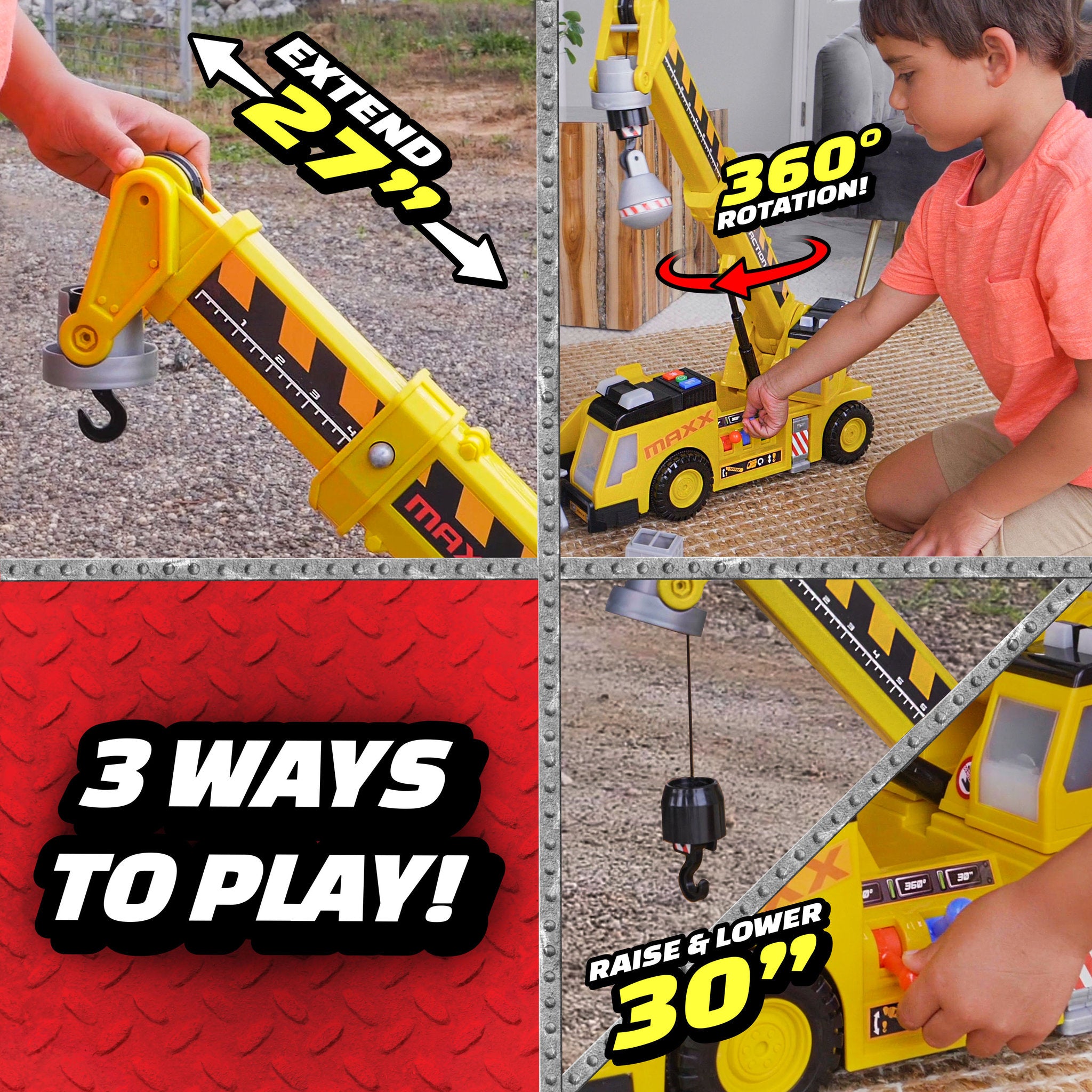 Maxx Action Lights & Sounds Mega Crane Truck