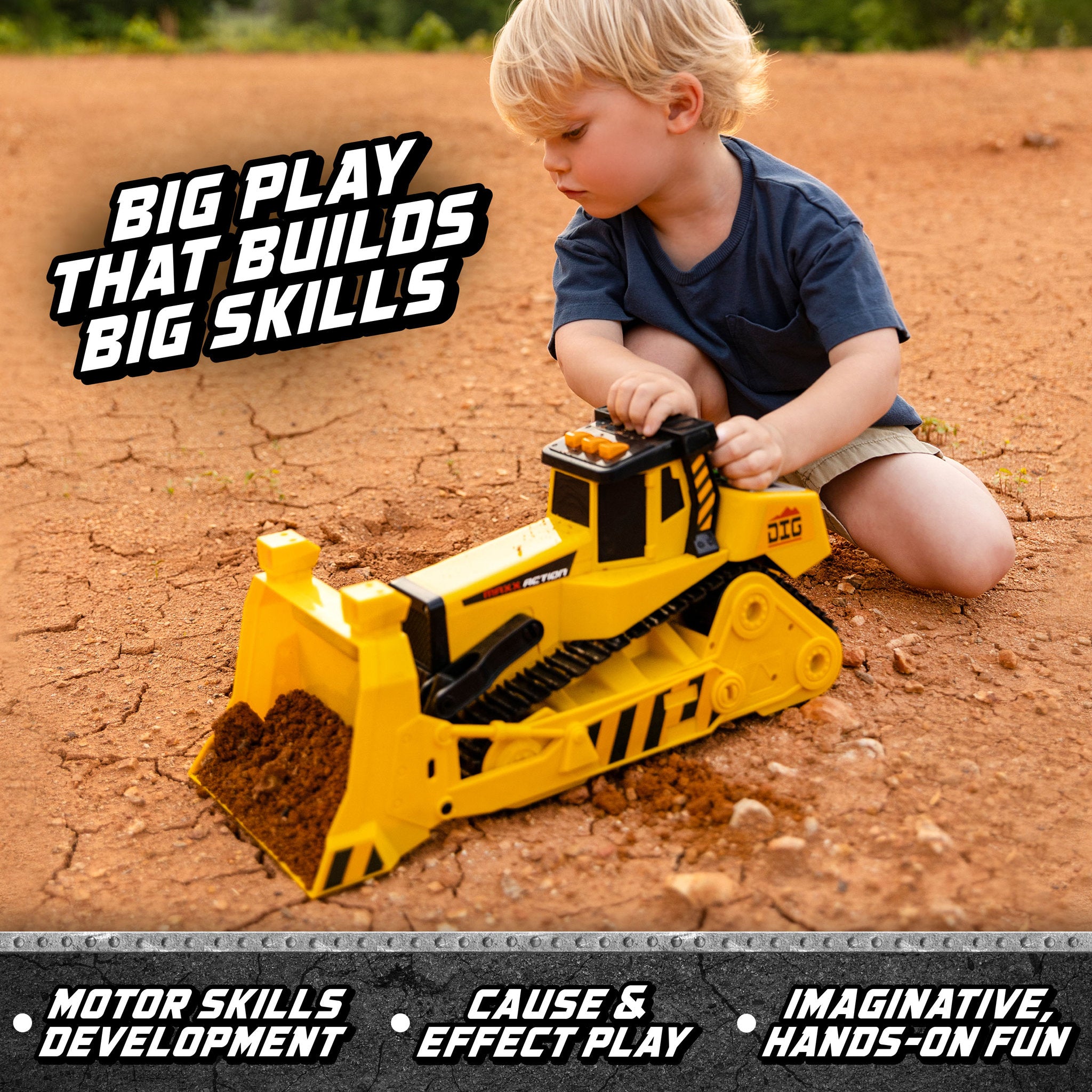 Maxx Action Lights & Sounds 18 Inch Motorized Maxx Power Mega Bulldozer