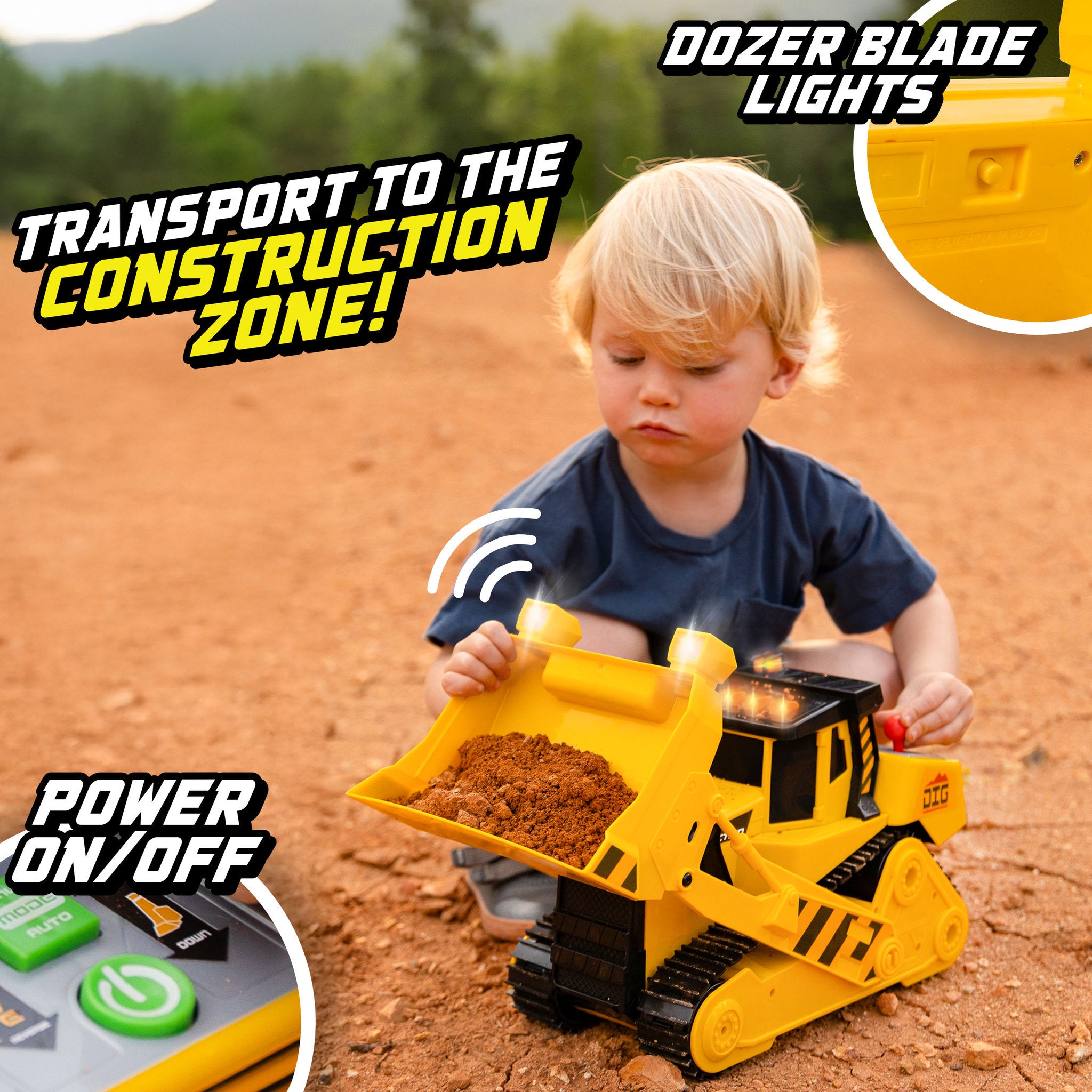 Maxx Action Lights & Sounds 18 Inch Motorized Maxx Power Mega Bulldozer