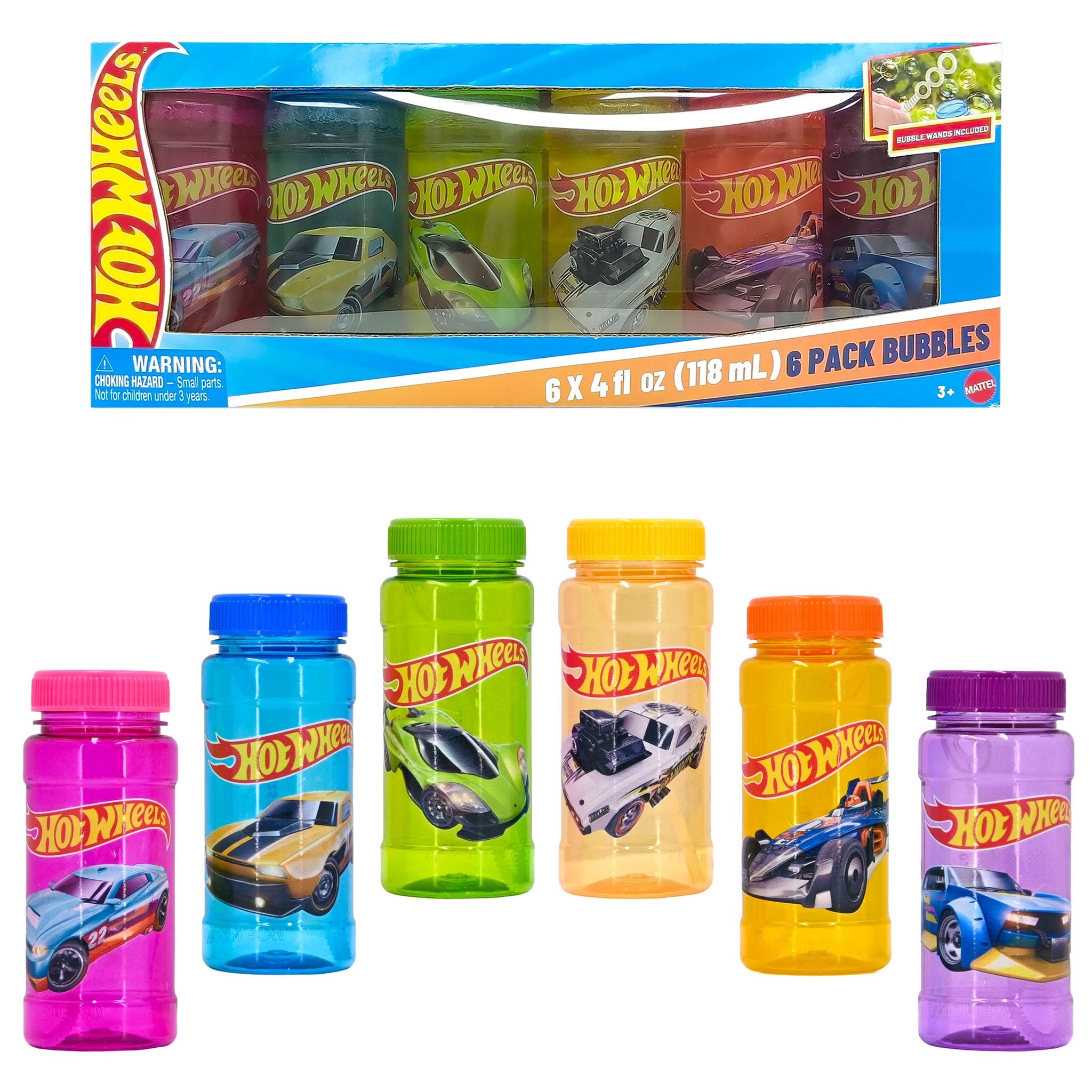 Hot Wheels Bubble Bottles 6 Pack 118ml