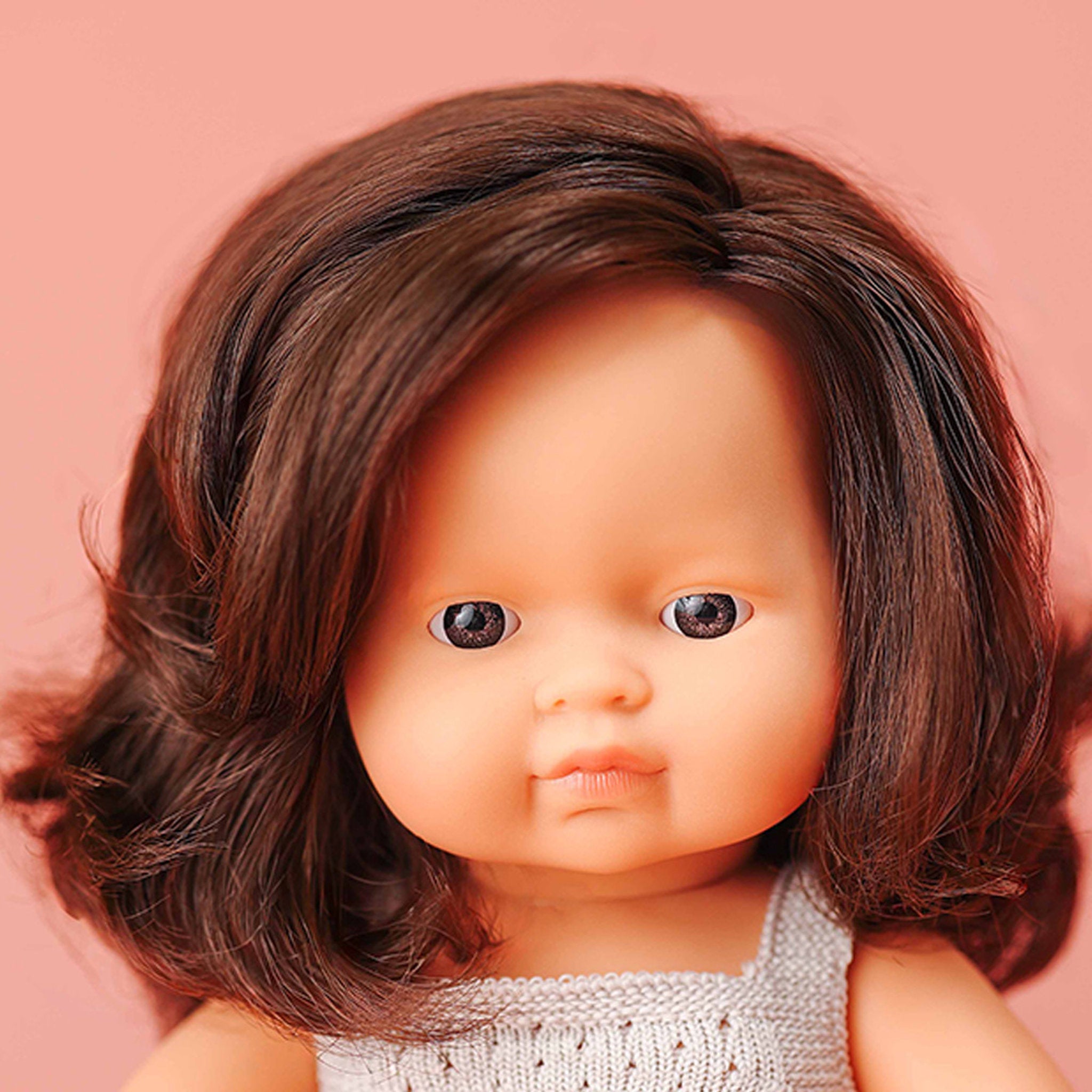 Miniland My Friends & Me 38cm Baby Doll - Brown Hair Girl