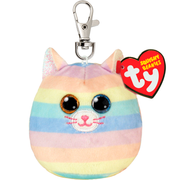 Ty Squishy Beanies Clip - Heather Pastel Striped Cat