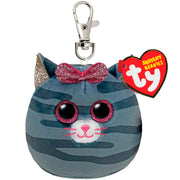 Ty Squishy Beanies Clip - Kiki Grey Striped Cat