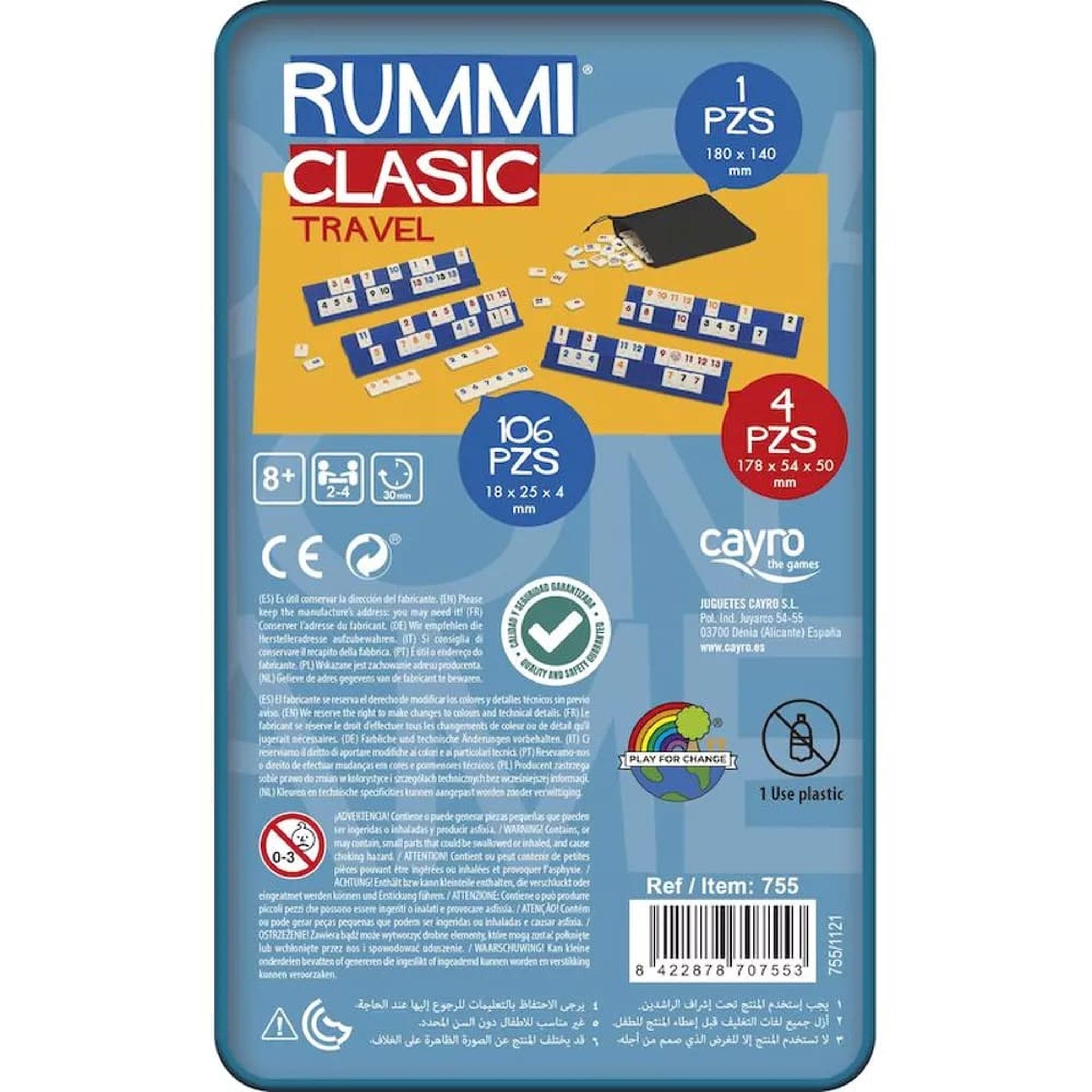 Cayro Rummi Classic Travel In Metal Tin