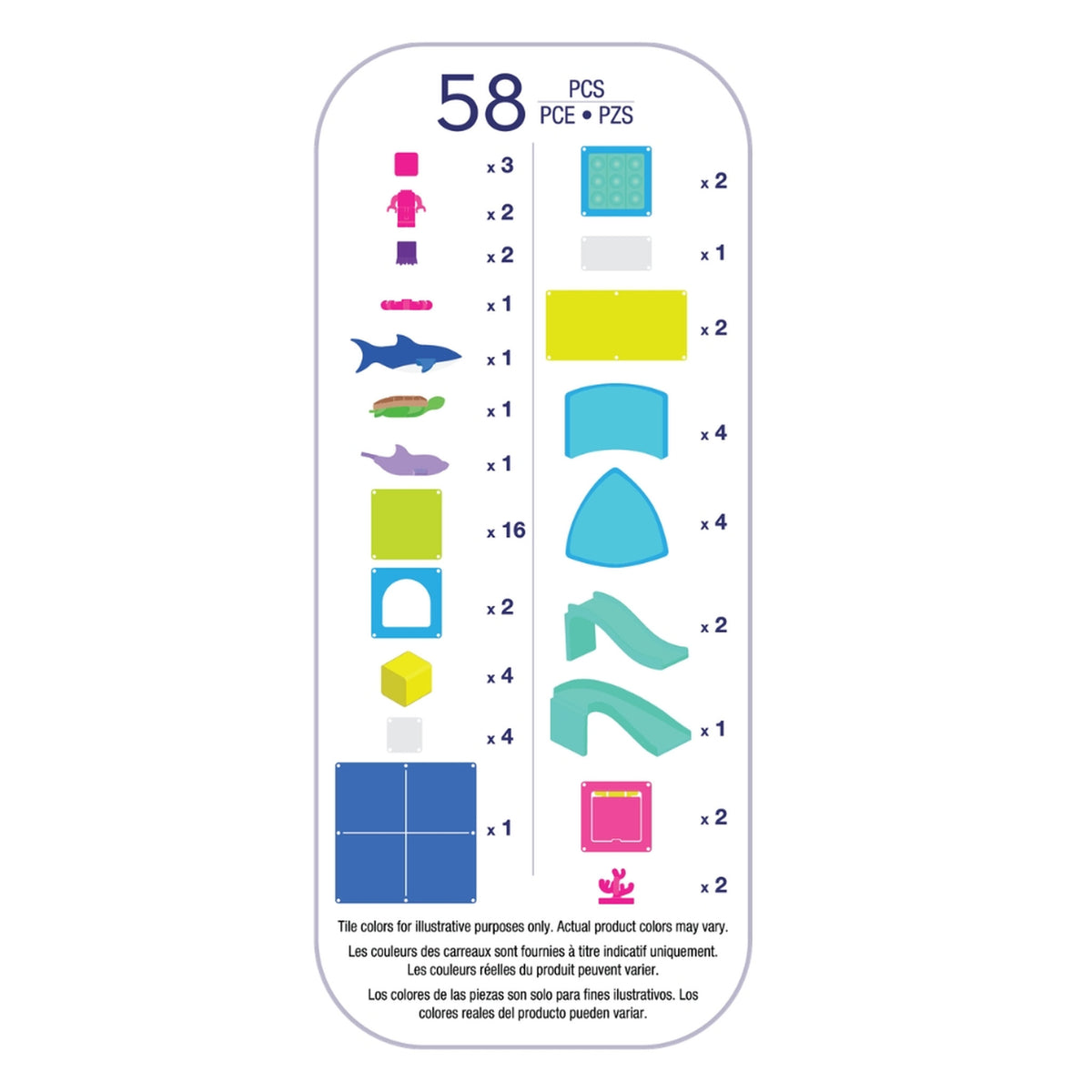 MAGNA-TILES Undersea Adventure 58 Piece Set
