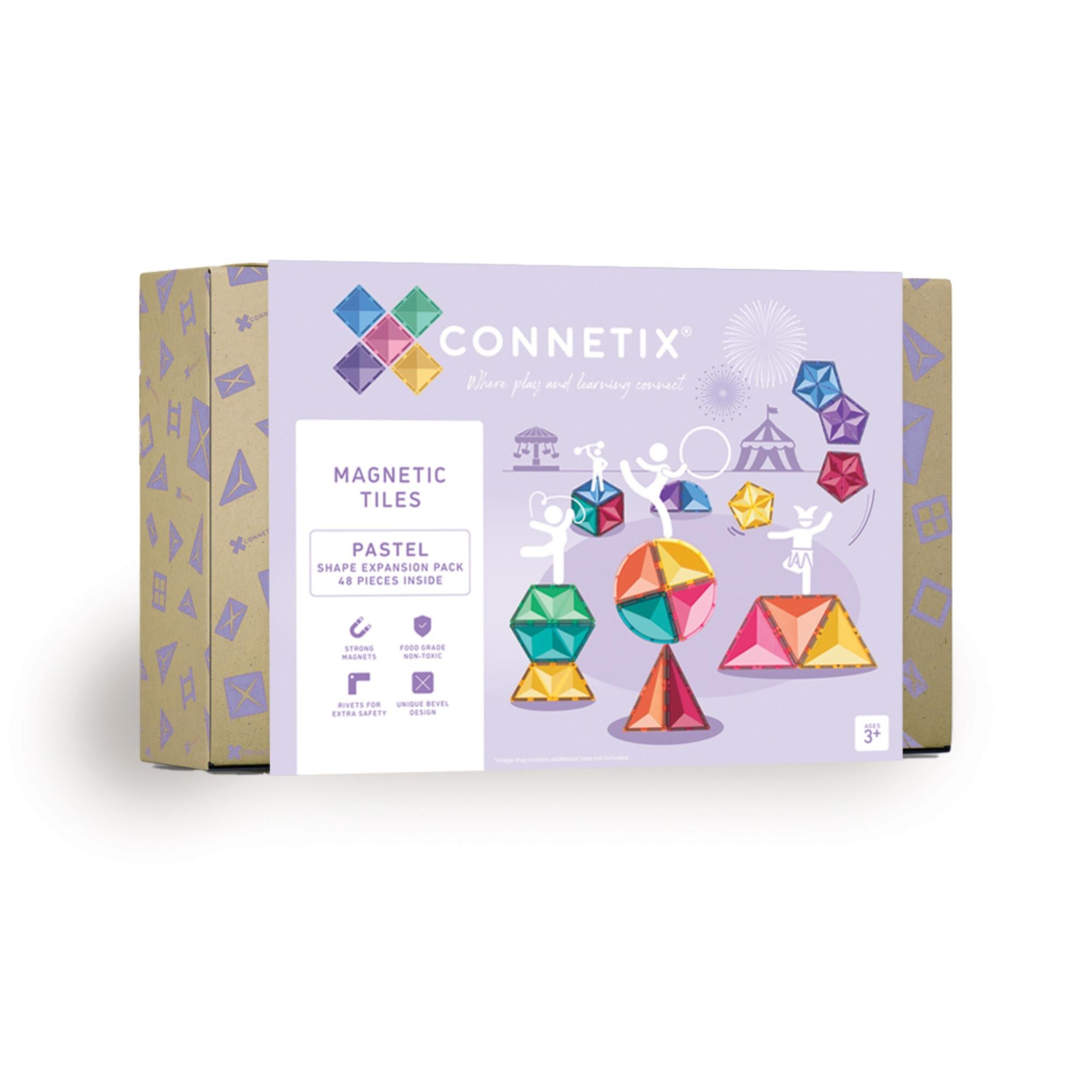 CONNETIX Magnetic Tiles 48 Piece Pastel Shape Expansion Pack