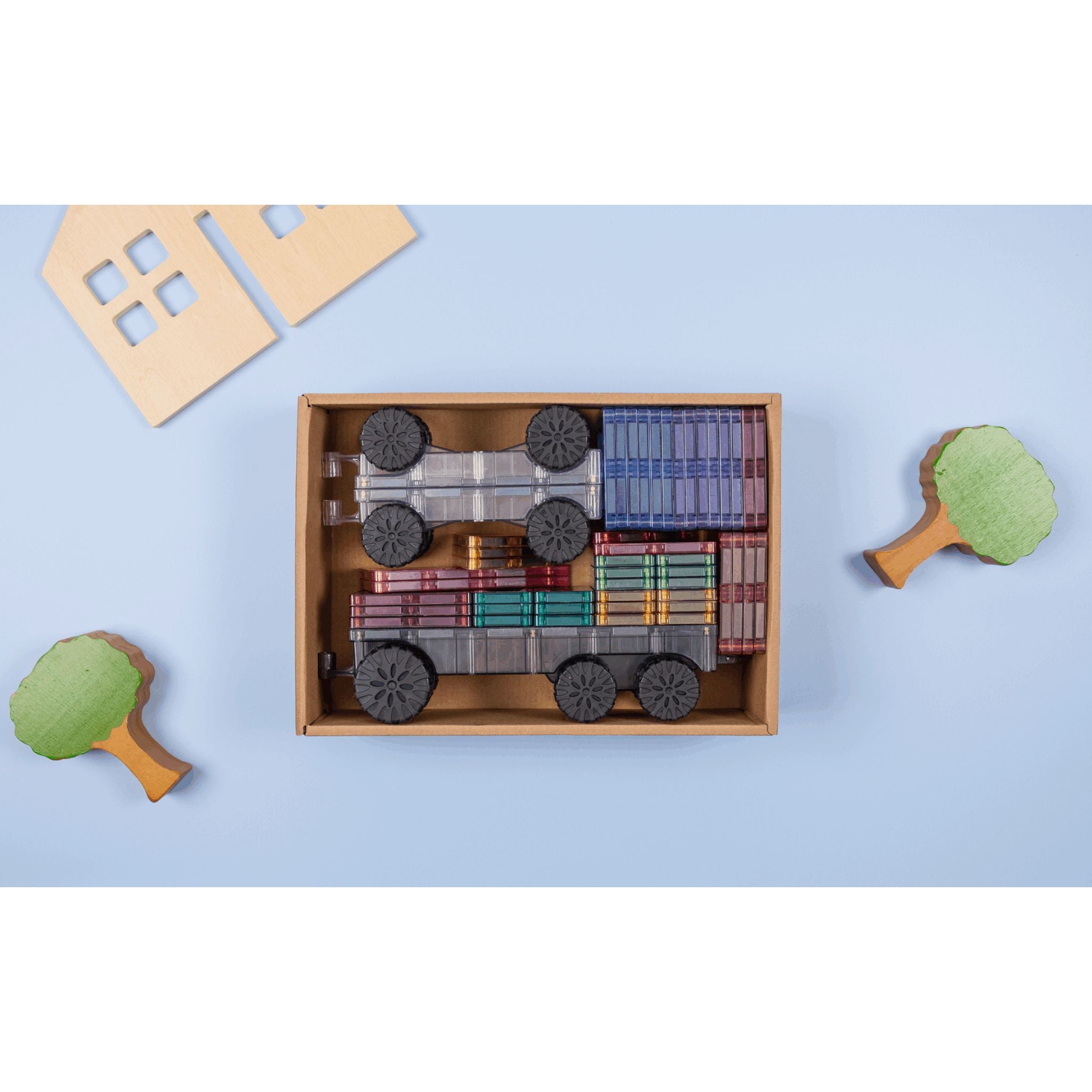 CONNETIX Magnetic Tiles 50 Piece Pastel Transport Pack