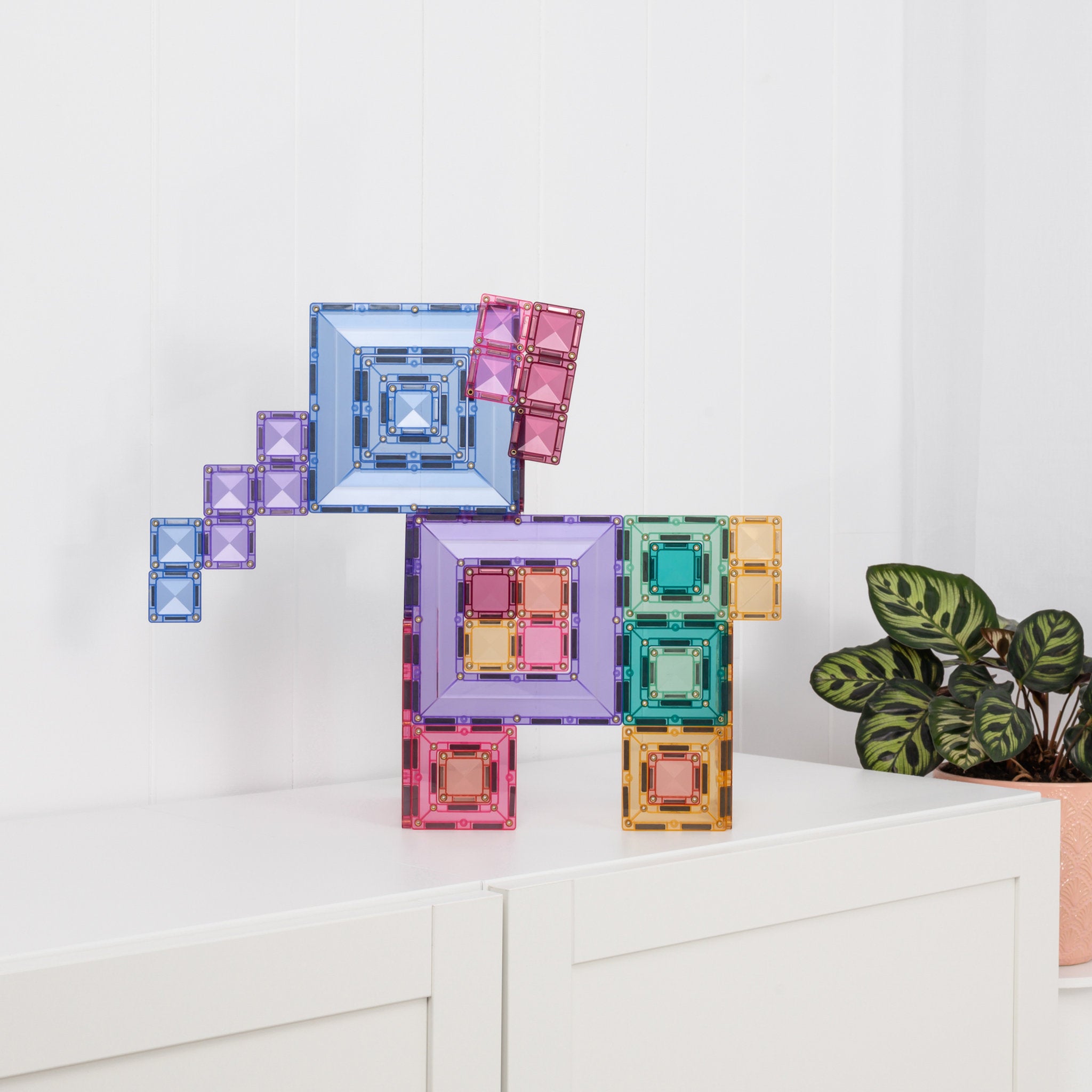 CONNETIX Magnetic Tiles 48 Piece - Pastel Portal Pack