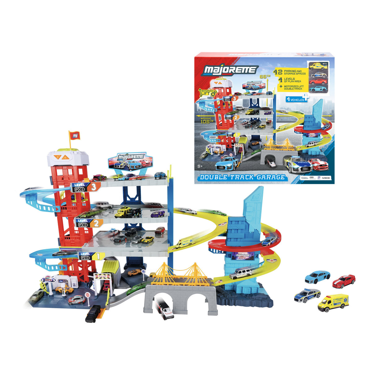 Majorette Double Track Garage Playset