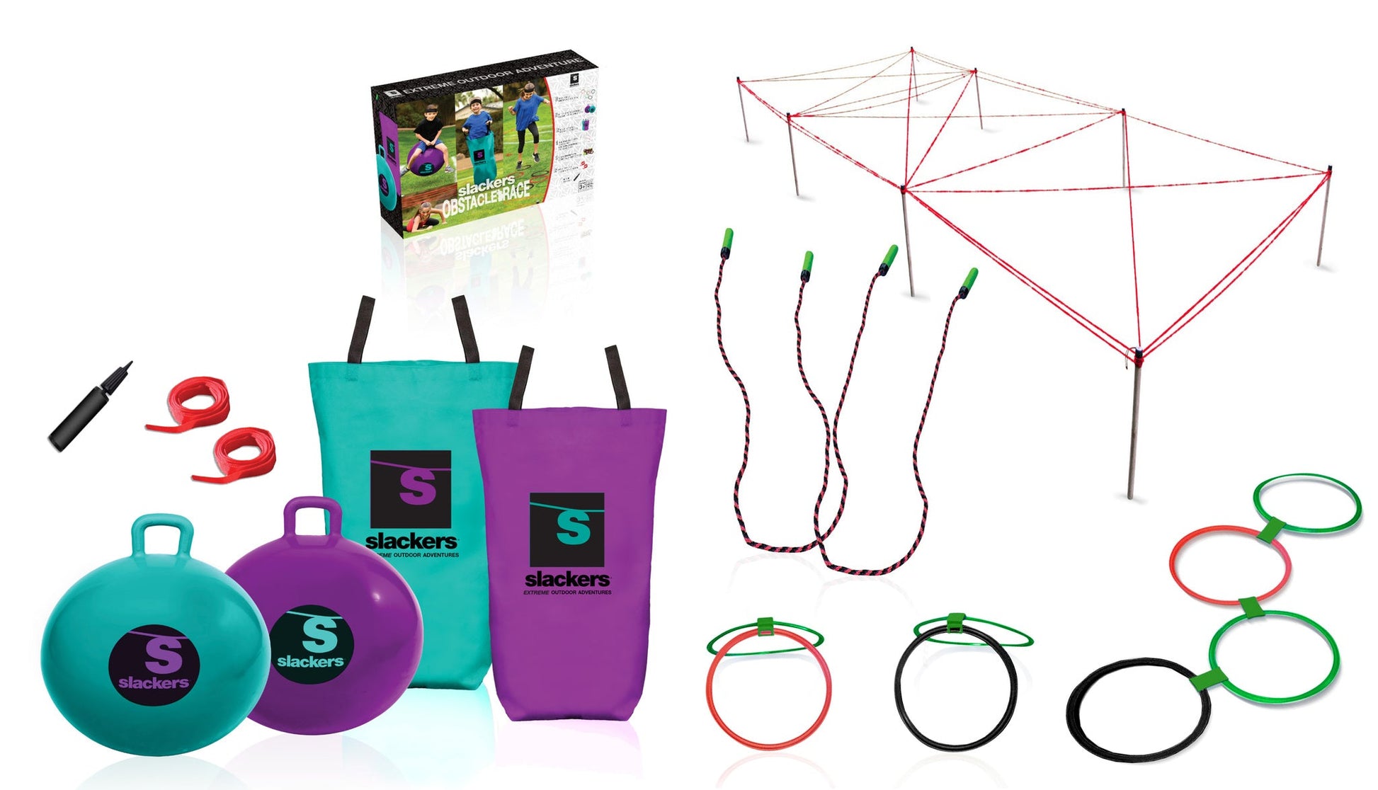Slackers Ninja Obstacle Course With Bounce Balls - Toyworld Australia